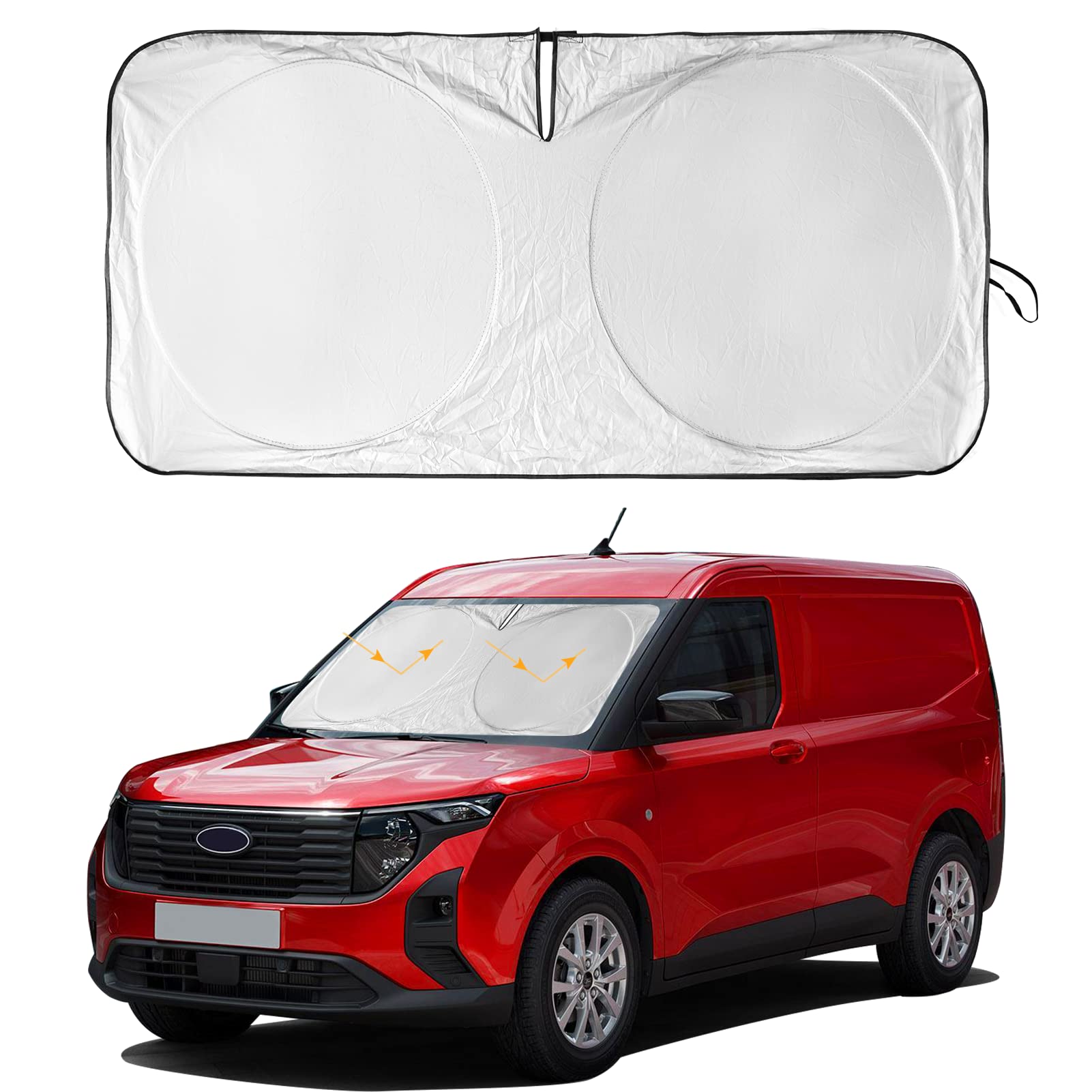 For Ford Transit 2013 2015-2022 2023 2024 Car Windshield Sunshade Sun Shield Custom Fit Transit Wagon Xl Cargo,Wagon Xlt,Connect