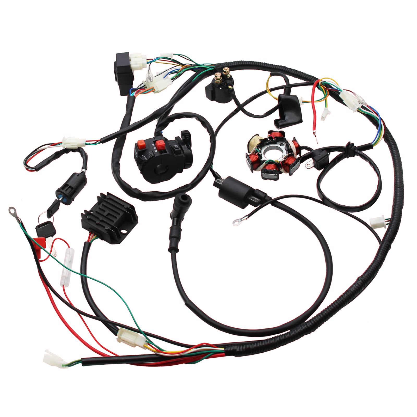 Full Electrics Stator Wiring Harness Cdi Coil Solenoid For Gy6 125Cc 150Cc Atv Quad Buggy Go Kart