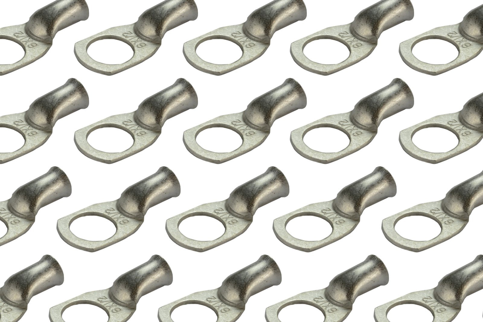 Temco 25 Pack Tinned Copper Welding Battery Cable Ends, Lugs Terminal 6 Awg 1/2'' Hole - Marine Grade (6 Awg To 1/0 Awg Options