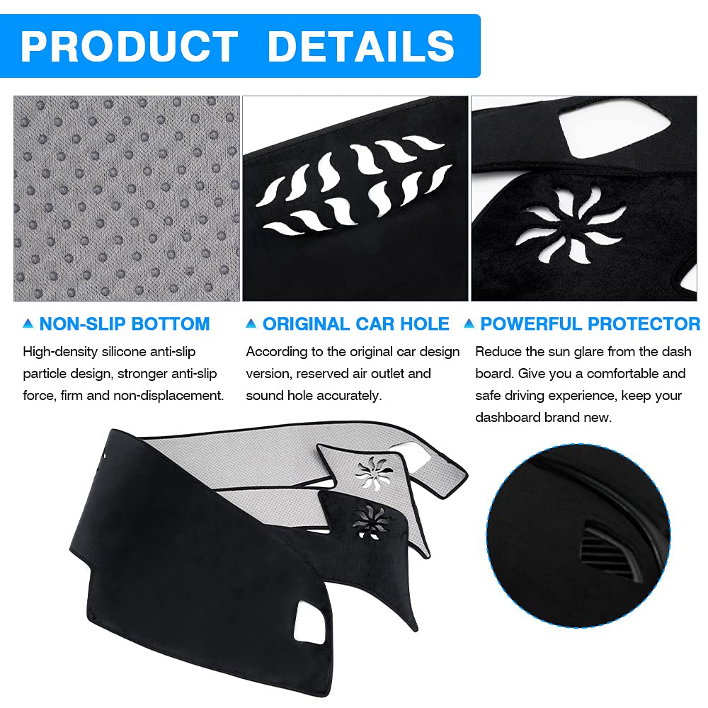 Autorder Dashboard Cover Mat For 2022 2023 2024 2025 Kia Carnival Accessories Dash Cover Dash Mat Glare Uv Rays Dashboard Protector