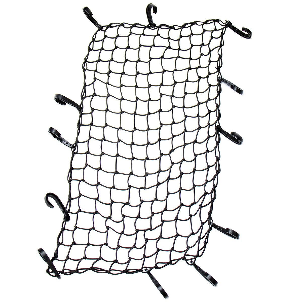 Funmit 22''X38'' Cargo Net Stretches To 44''X76'', Latex Bungee Cargo Net With 2''X2'' Small Mesh And 12 Adjustable Plastic Hook
