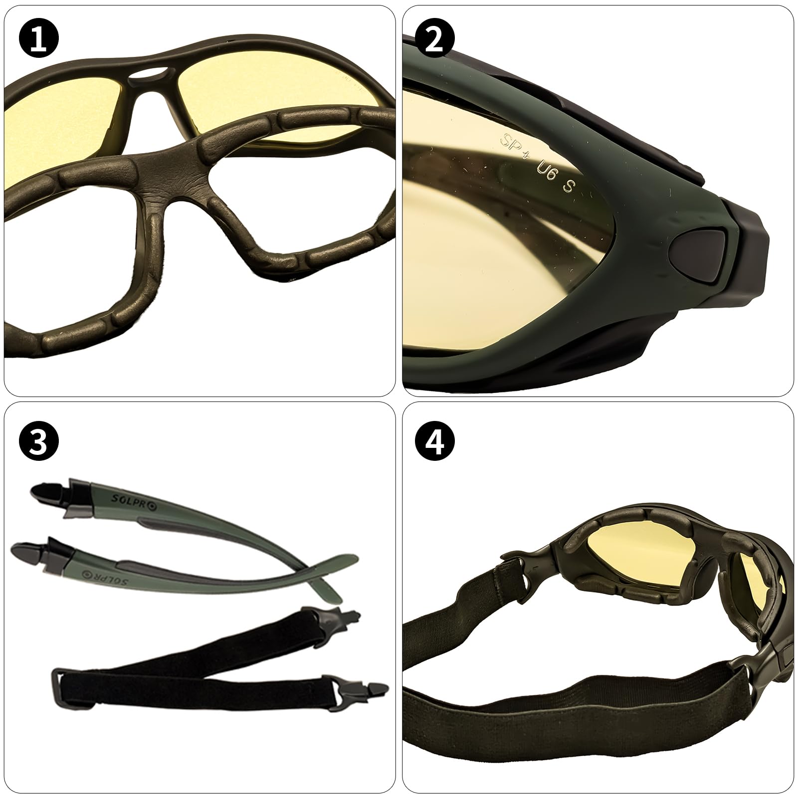 Protective Powersports Anti-Fog Safety Motorcycle Riding Sunglasses Goggle, Foam padded, Dustproof, Windproof, Hunting, Hiking,