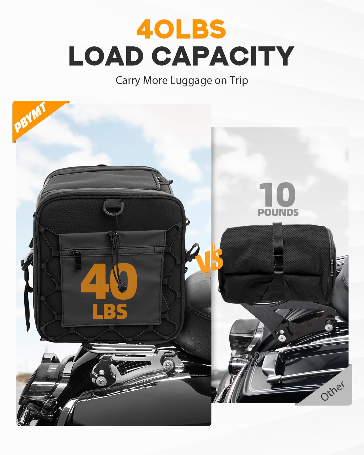 Pbymt Chrome Detachable Stealth Mounting Luggage Rack Compatible For Harley Touring Street Glide Road King Electra Glide 2009-20