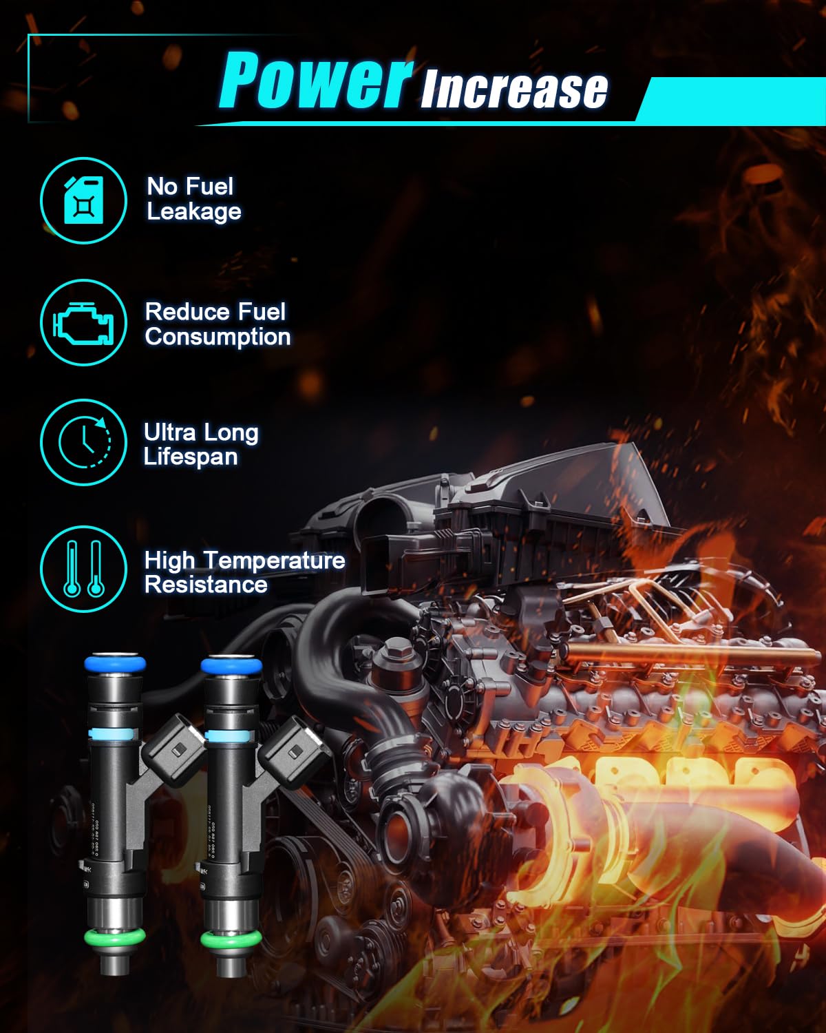 Aupeft Fuel Injectors For:-Jeep Grand Cherokee Liberty Commander For:-Ram 1500 For:-Dodge Nitro Durango For:-Mitsubishi Raider 3.7L 2004 2005 2006 2007 2008 2009 2010 2011 2012 Oe#0280158020 (8Pcs)