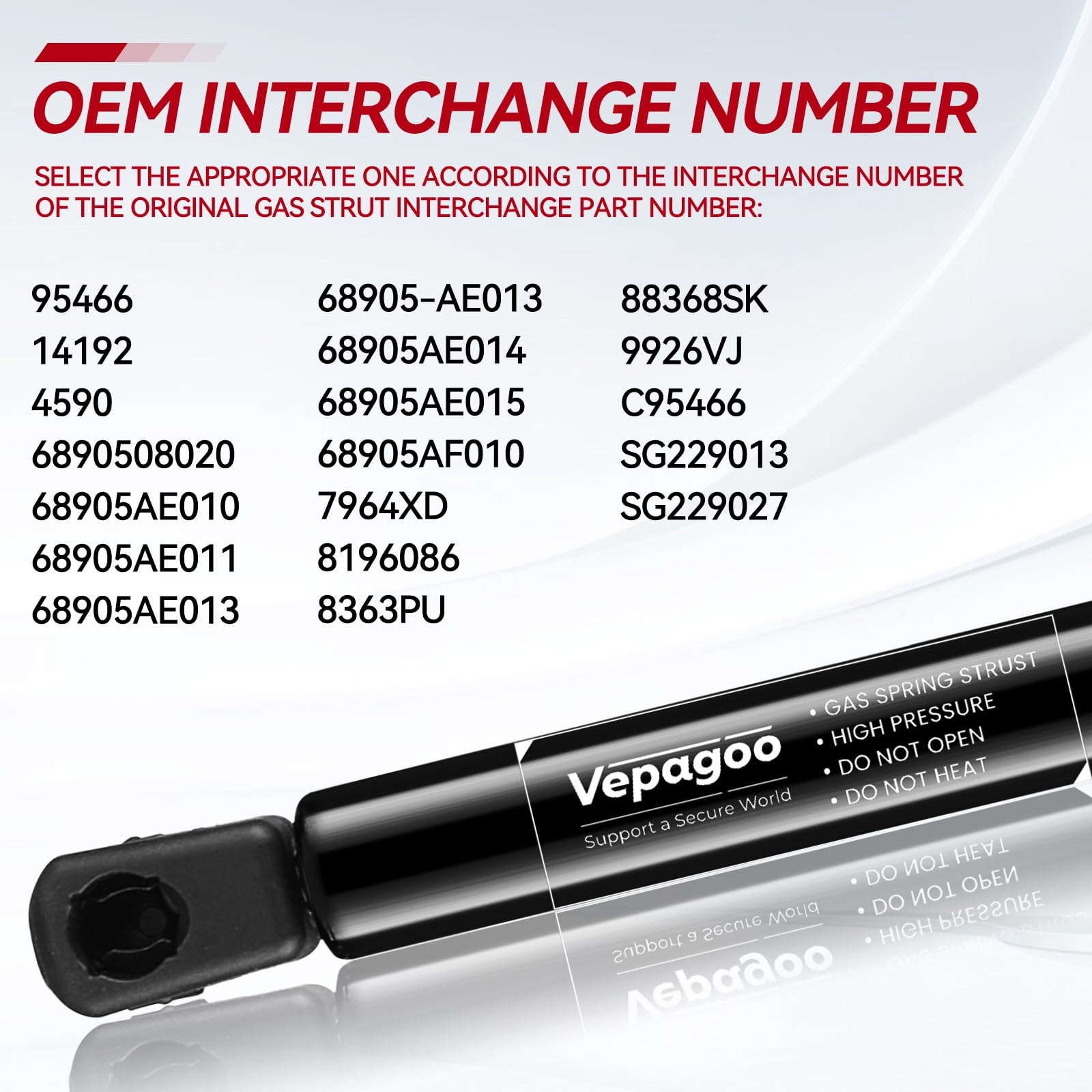 Vepagoo 4590 Rear Hatch Liftgate Tailgate Struts Compatible With 2004-2010 Toyota Sienna Gas Shock Lift Supports Spring, Van 4-D