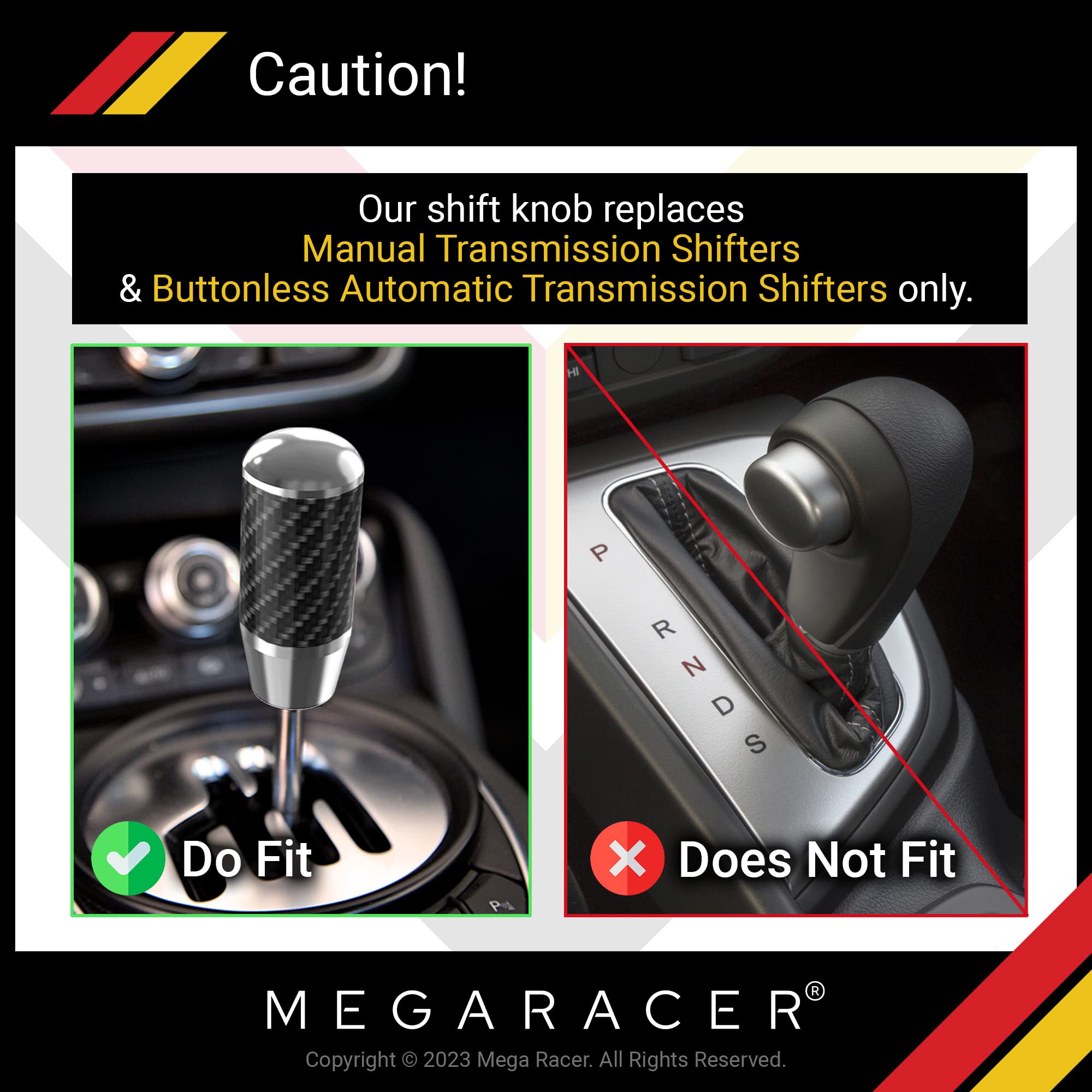 Silver Carbon Fiber Shift Knob | Buttonless Automatic Manual Gear Shift Knob Manual Shifter Knobs Car 6 Speed 4 5 Speed Gear Sti