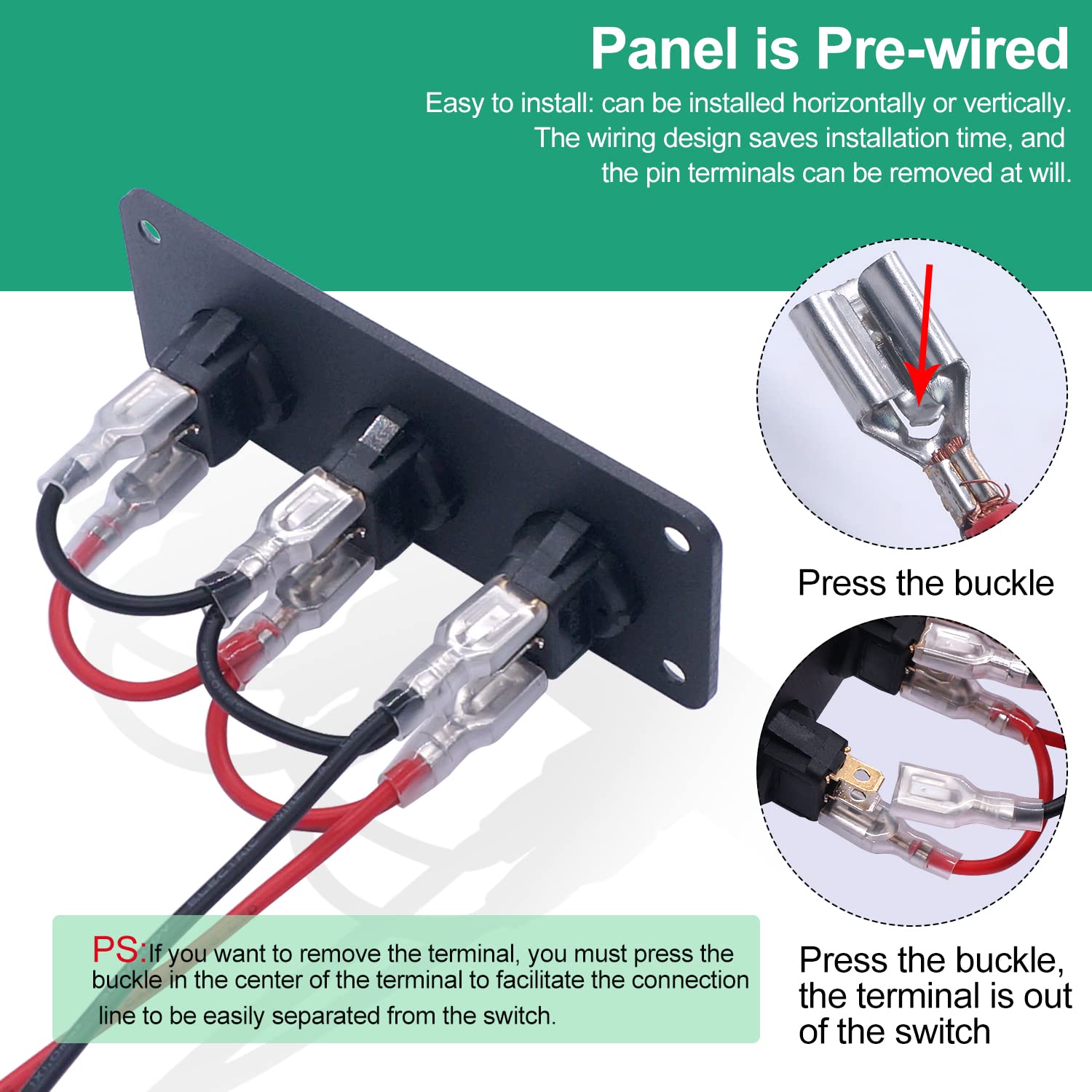 Twidec/3 Gang Round Dot Lighted Rocker Switch Toggle Metal Panel With 20A 12V Dc On/Off Spst Switch Control For Car Or Boat Red Led Light Kcd2-102N-R-Xbz