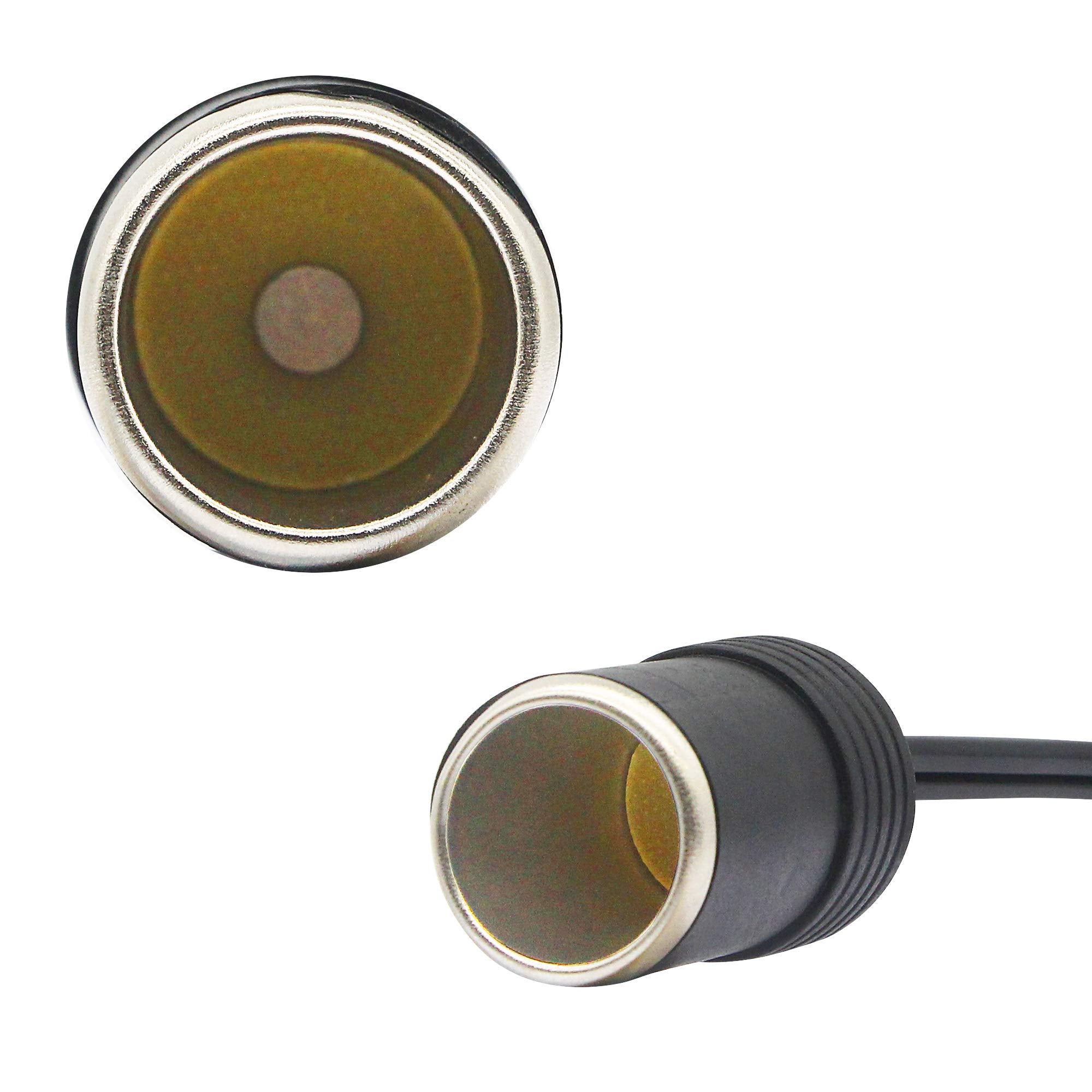 CERRXIAN 1 to 3 Car Cigarette Lighter 12v 24v Power Charger Adapter 3 Way Socket Splitter Female Socket Plug Extension Cord Cabl