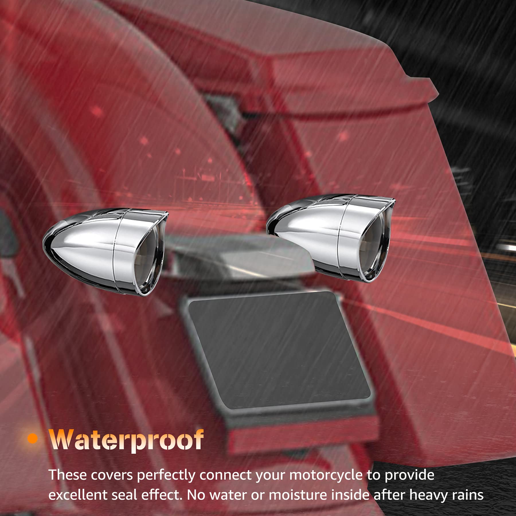 Nthreeauto 2 Inch Bullet Smoked Turn Signal Light Lens Cover With Chrome Visor Bezels Compatible With Harley Dyna Street Glide Road King