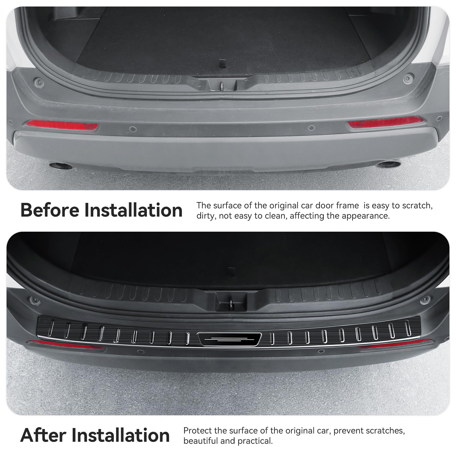 Bercicci Exterior Rear Bumper Protector for Toyota RAV4 2025 2024 2023 2022 2021 2020 2019 Hybrid, Prime (PHEV) Accessories Stai