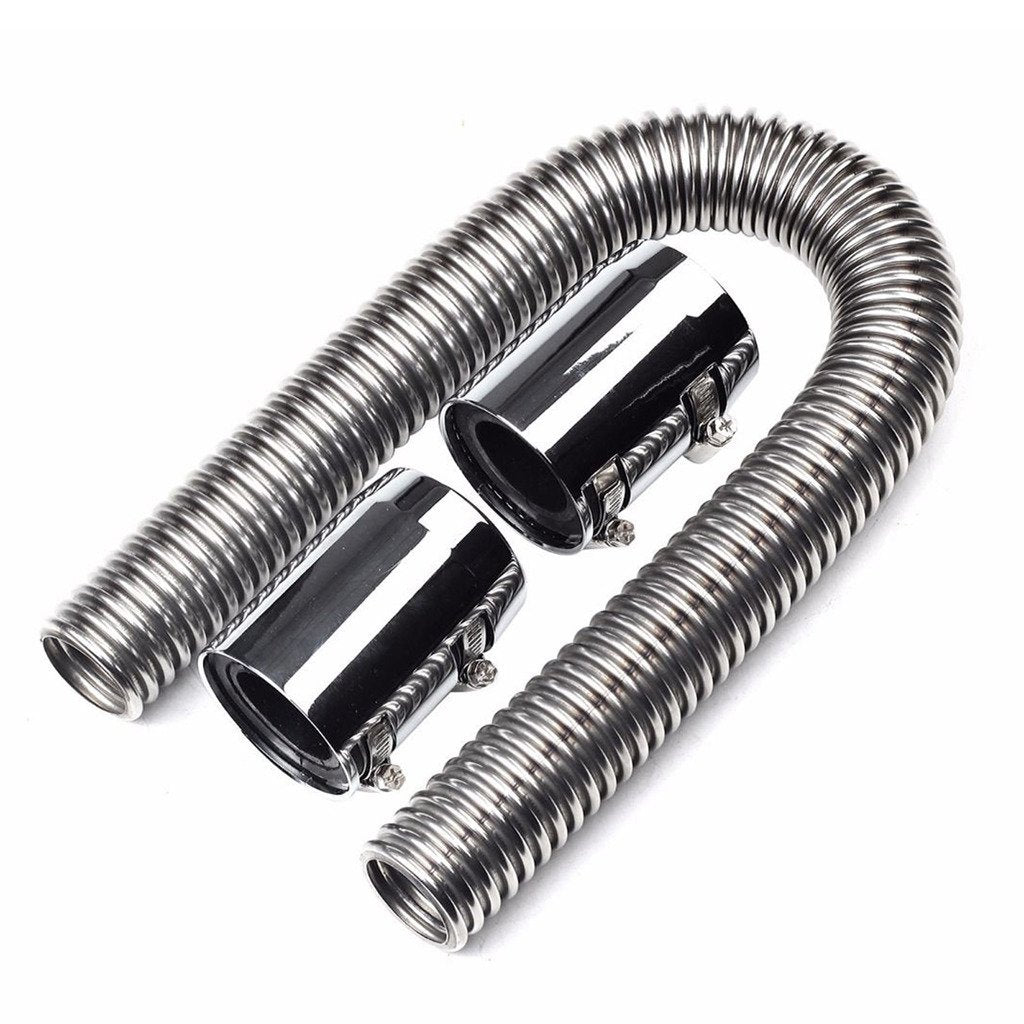 Blackhorse-Racing 48'' Stainless Steel Radiator Flexible Coolant Water Hose Kit With Caps Universal