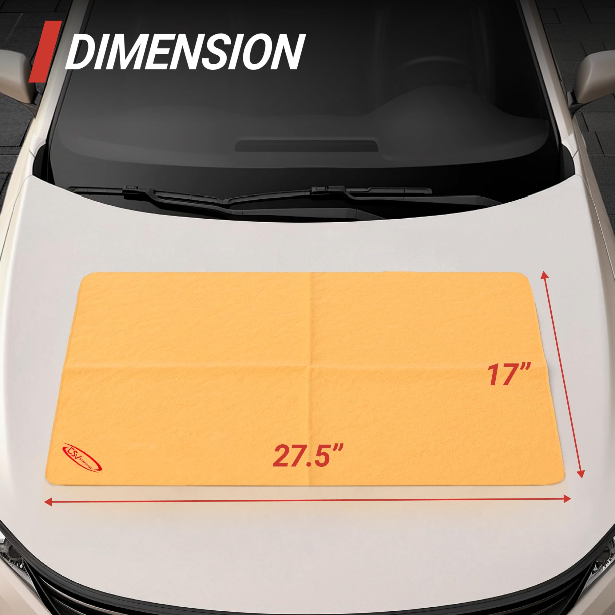 Dsv Standard Premium Car Chamois Drying Towel, Drying Super Absorbent Chamois Cloth For Car Wash, Spotless & Scratch And Lint Fr