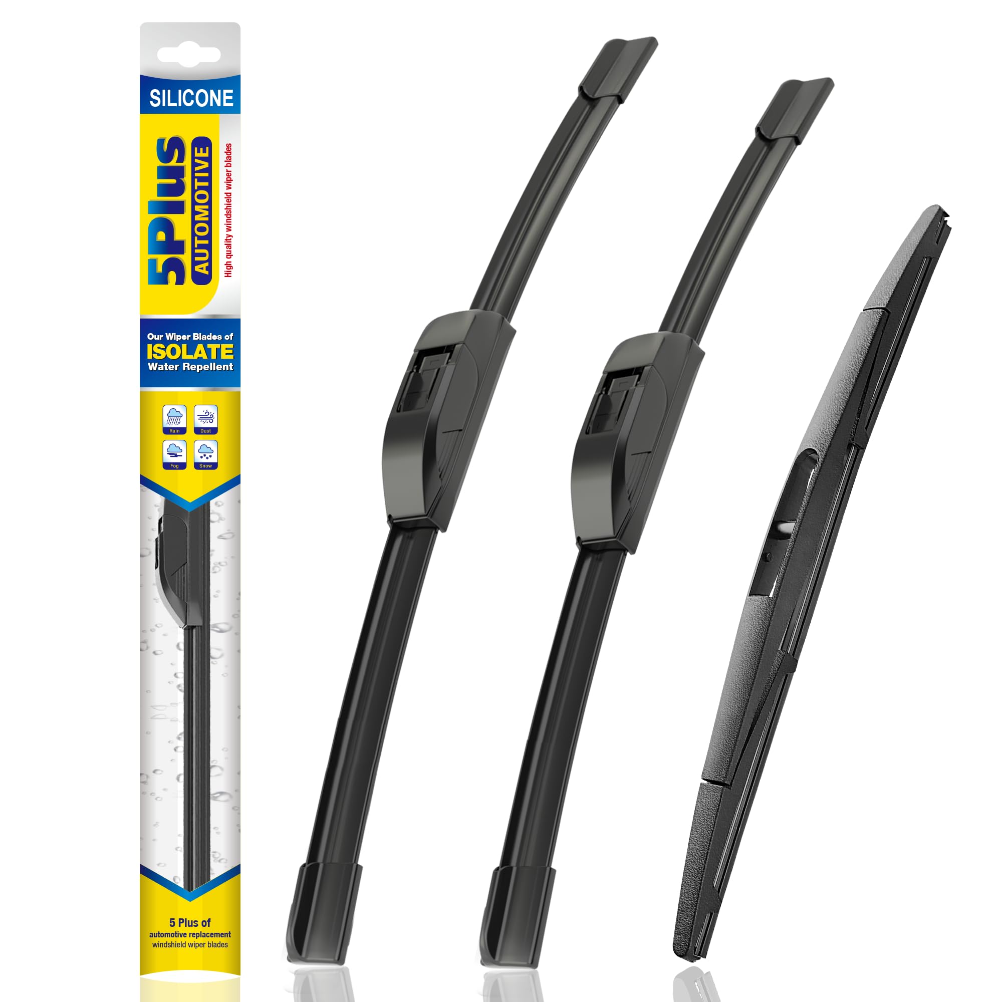 5 Plus Silicone Windshield Wipers Replacement For 2014-2018 Bmw X5 Wiper Blades(Set Of 3),Automotive Replacement Windshield Wipe