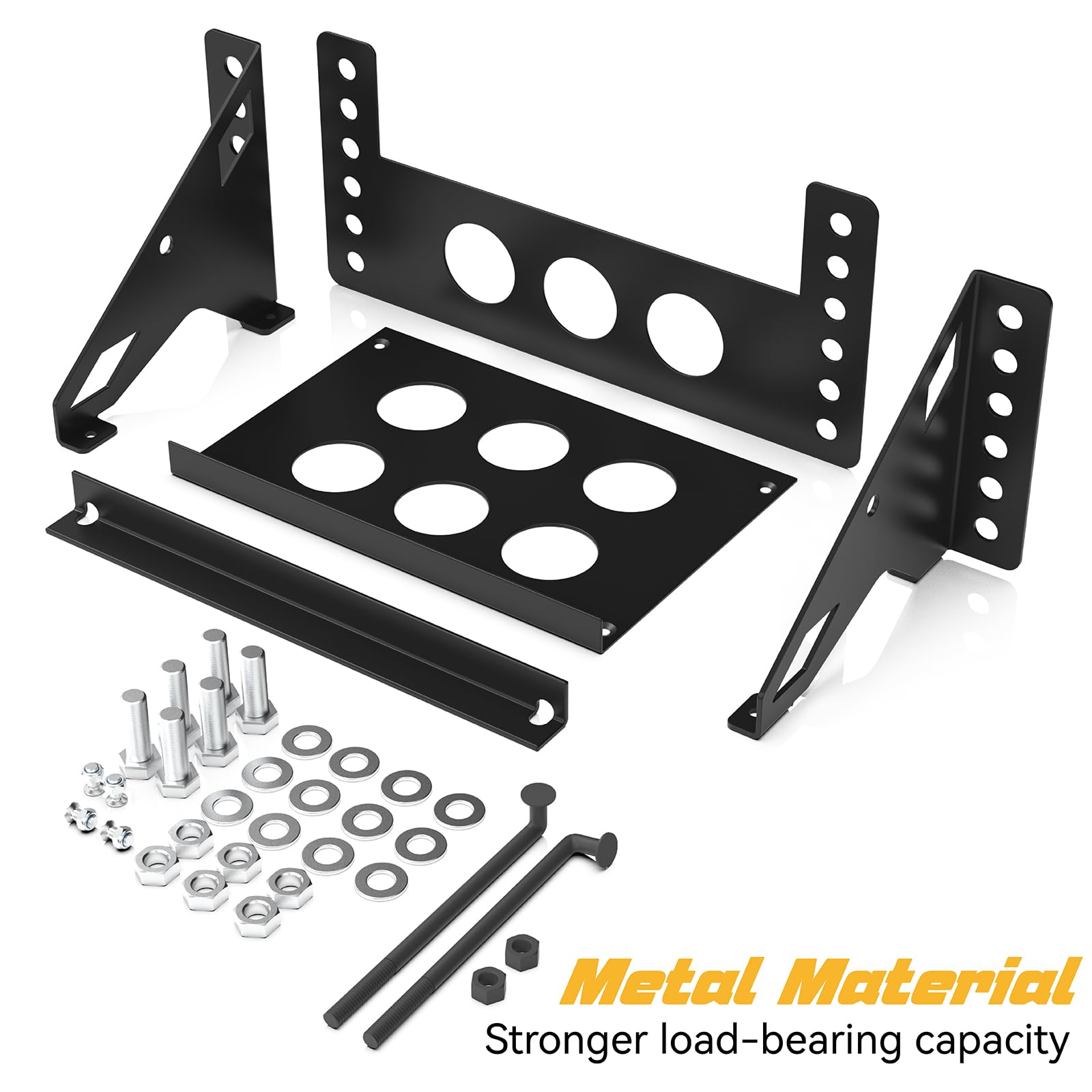 Metal Steel Battery Mounting Box Tray Bracket Diy,Easy Bolt-In Battery Tray,Overall Length - Fits Up To A 10.63” × 7.06” × 7.5” Battery, Anti-Corrosion, No Rusting