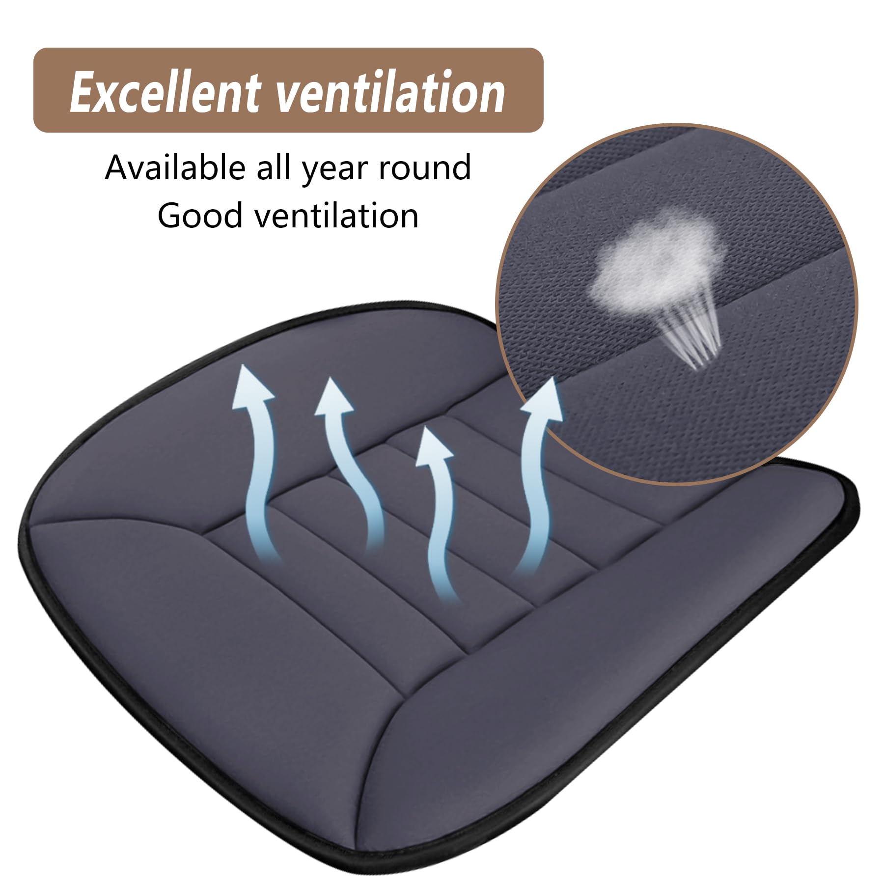 Myfamirea Car Seat Cushion Pad 1.2 '' Thick Comfort Seat Protector For Car Driver Seat Office Chair Home Use Memory Foam Seat Cu