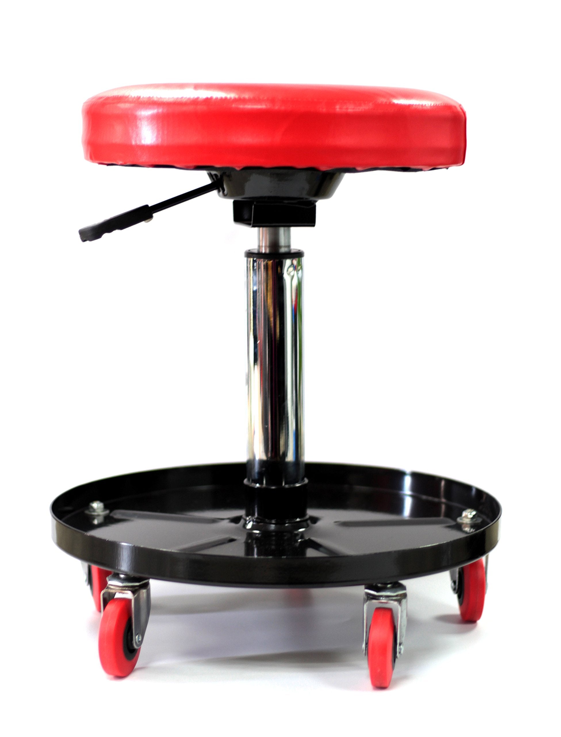 Maxshine Adjustable Mechanic Rolling Creeper Seat Pneumatic Chair Tray For Detailing Garage