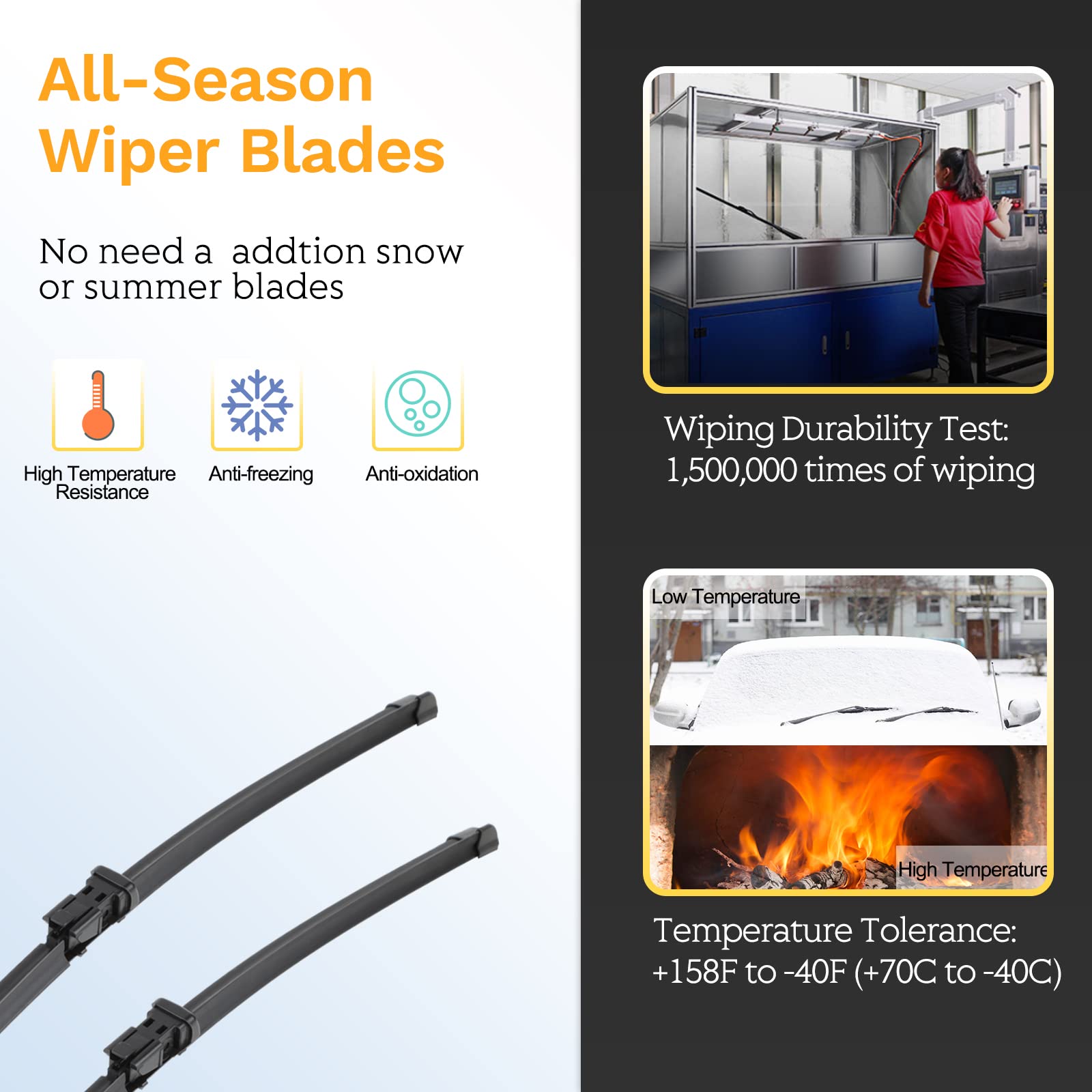 24+17+13 Windshield Wipers Blade For Terrain Chevy Equinox 2010-2017 Oe Replacement All-Season Front And Rear Windshield Wiper Blade,Top Lock 19Mm