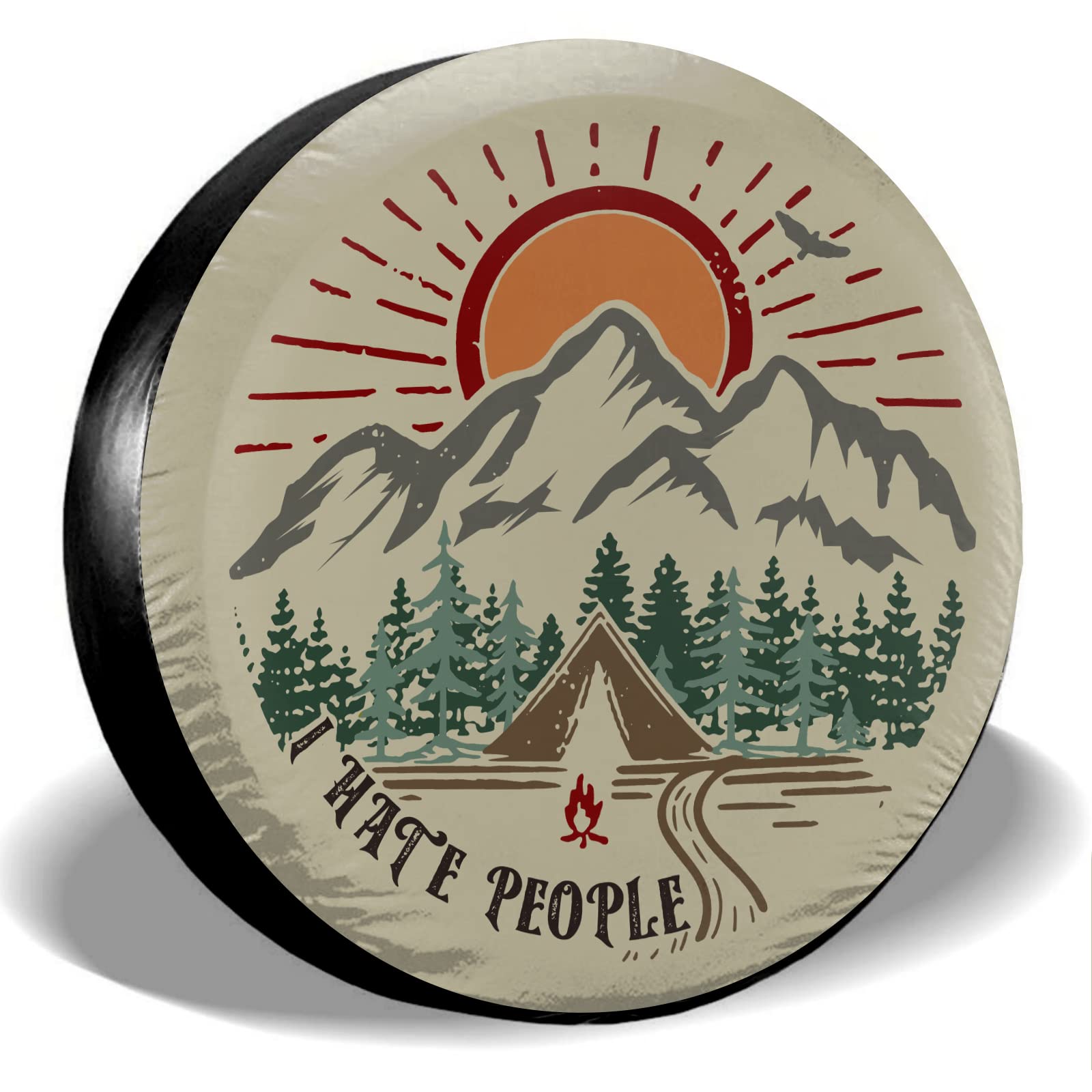 Gwomo I Hate People Spare Tire Cover Weatherproof Wheel Protectors Universal Fit For Trailer Rv Suv Truck Camper Travel Trailer 