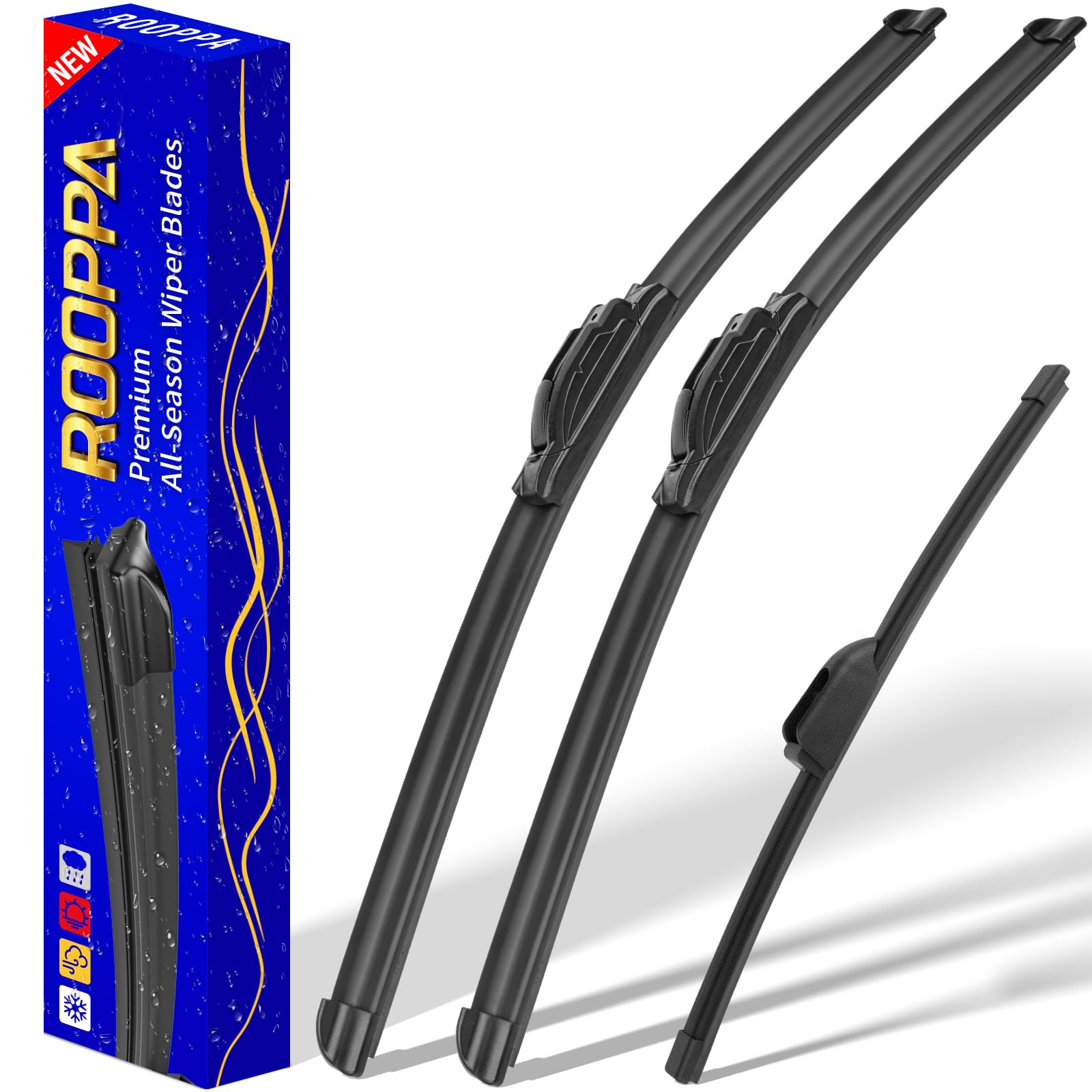 3 Wipers Replacement For 2017-2021 2022 Kia Niro, Windshield Wiper Blades Original Equipment Replacement - 26/16/12 (Set Of 3) U/J Hook