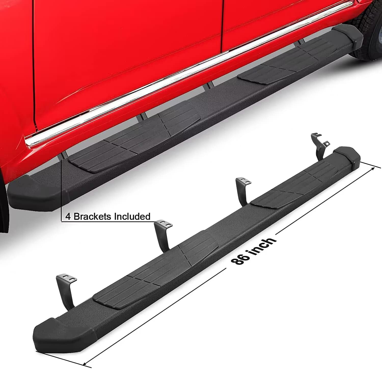 Othowe 6.5' Running Boards Compatible With 2022-2025 Toyota Tundra Crewmax Cab(4 Full-Size Door), Black Flat Oval Running Boards 2 Piece Set Tundra Side Steps Step Bars Come With 8 Brackets.