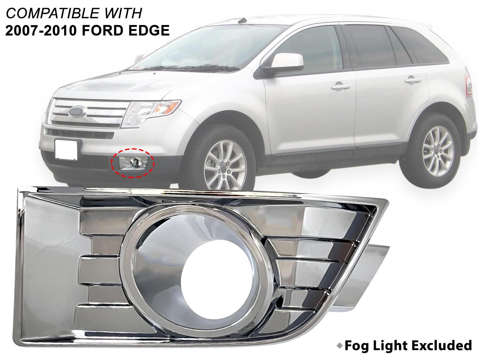 Auto Parts Avenue Fits Fog Light Chrome Cover 2007 2008 2009 10 Edge Driver Left Side 7T4Z17E811B