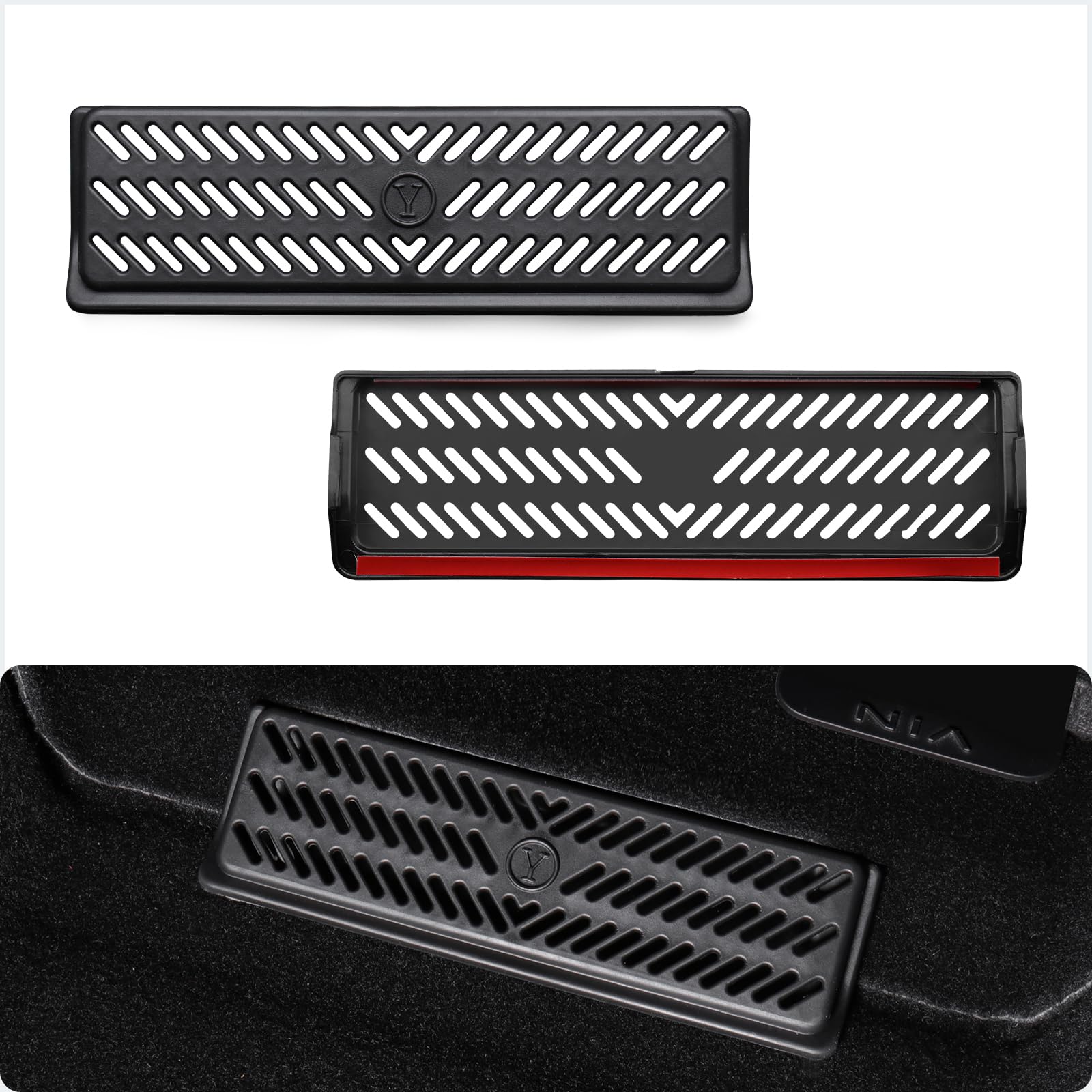BASENOR 2025 Upgrade Tesla Model Y Backseat Air Vent Cover Air Flow Vent Grille Protection Set of 2 for 2020 2021 2022 2023 2024
