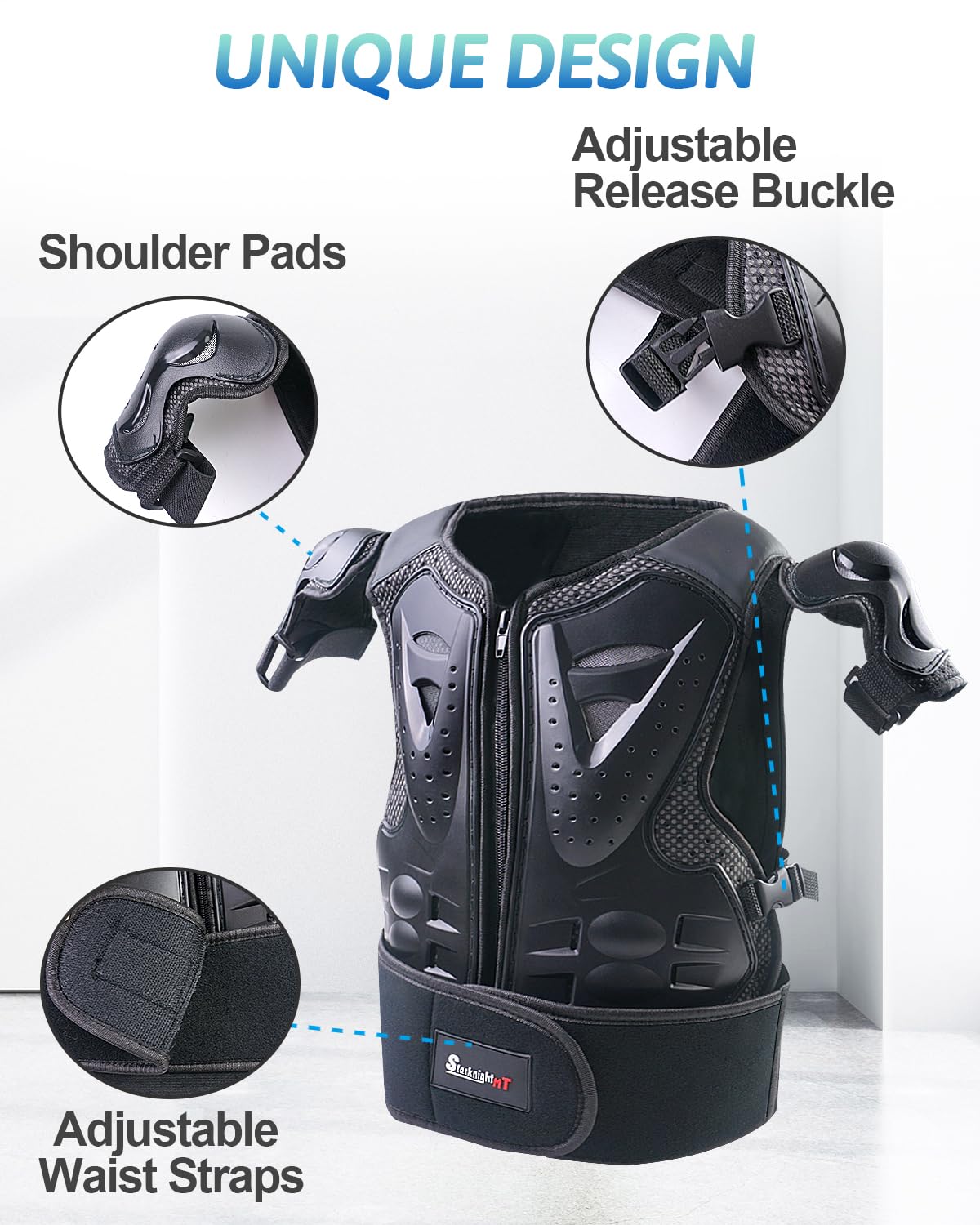 Kids Motorcycle Armor Suit Dirt Bike Gear Riding Protective Chest Spine Back Protector Shoulder Arm Elbow Knee Protector Pads Fo