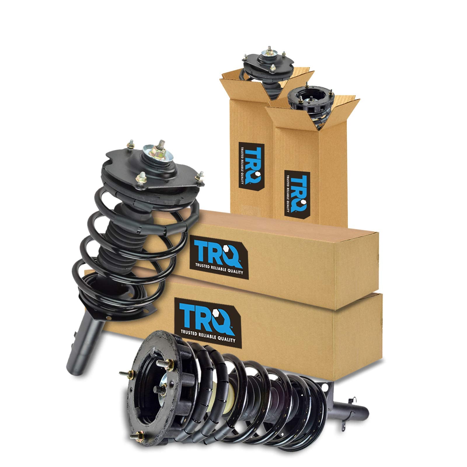 Trq Front And Rear Strut & Coil Spring Assembly Set Driver & Passenger Sides Compatible With 96-07 Ford Taurus 96-05 Mercury Sab