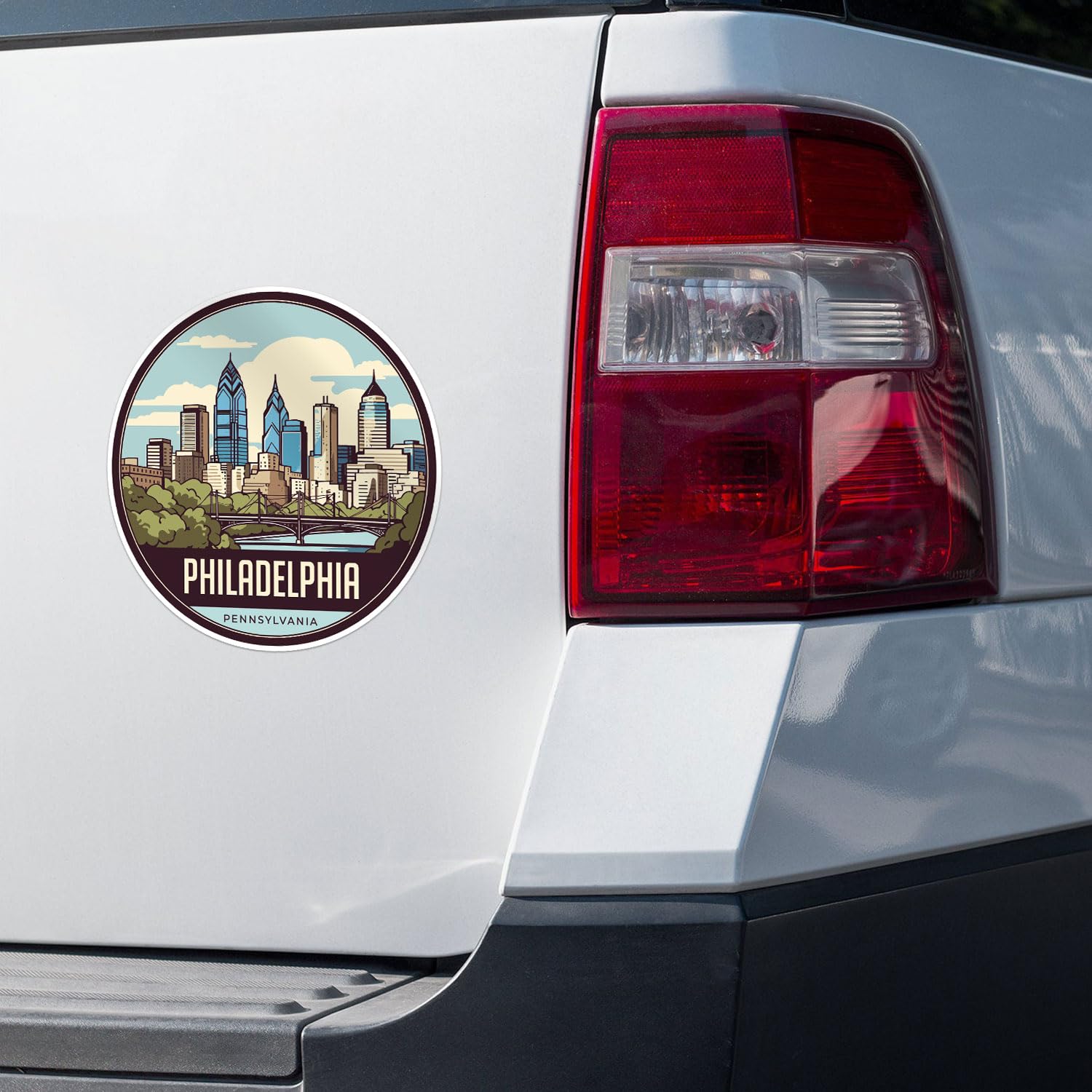 Philadelphia City Sticker - Waterproof Vinyl Decal for Car Bumper, Laptop, Water Bottle, Wall, and Window, Size - 3'' Longer Sid