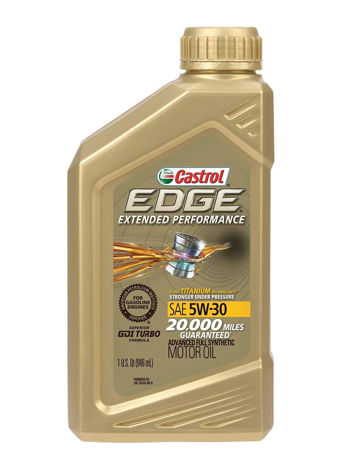 Castrol Edge Extended Performance 5W-30 Advanced Full Synthetic Motor Oil, 1 Quart, Pack Of 6