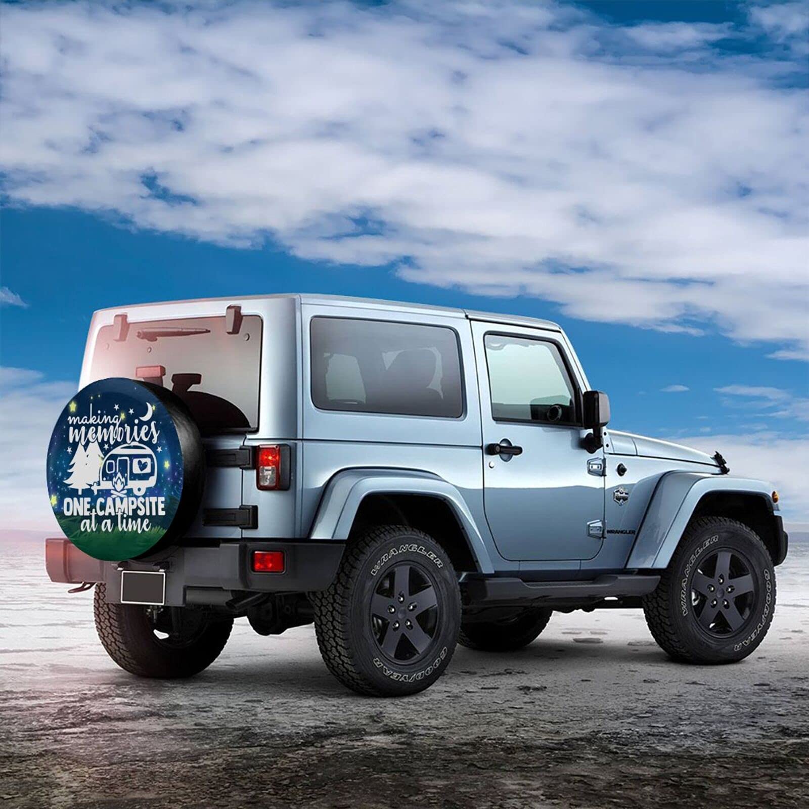 Cozipink Making Memories One Campsite Starry Sky Camping Spare Tire Cover Weatherproof Wheel Protectors Universal Fit For Trailer Rv Suv Truck Camper Travel Trailer 14 15 16 17