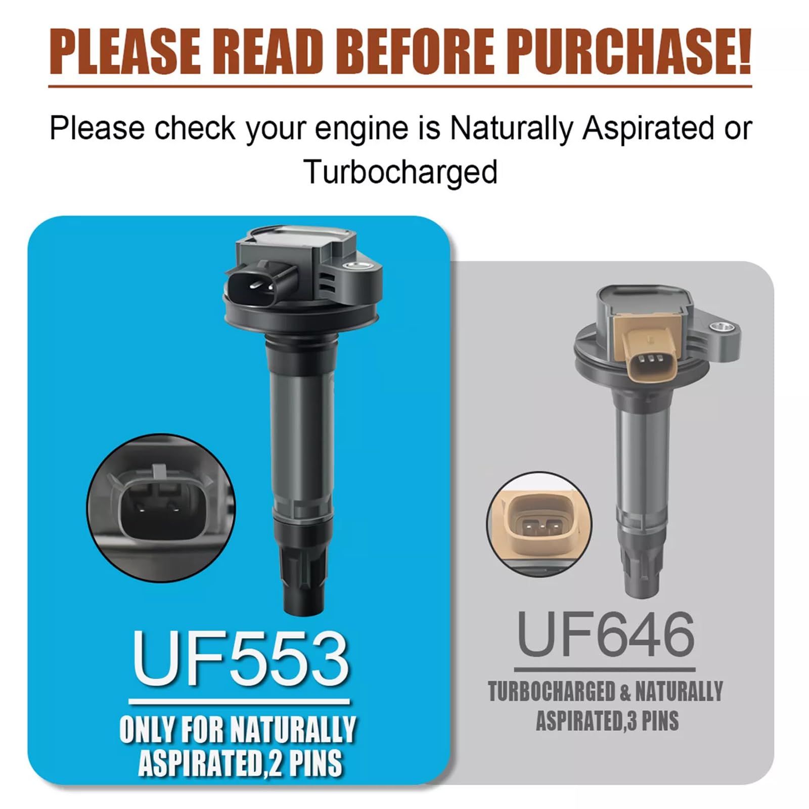 A-Premium Ignition Coils [Naturally Aspirated, W/ 2-Pins] Compatible With Ford Explorer F-150 Edge Fusion Mustang Taurus Lincoln