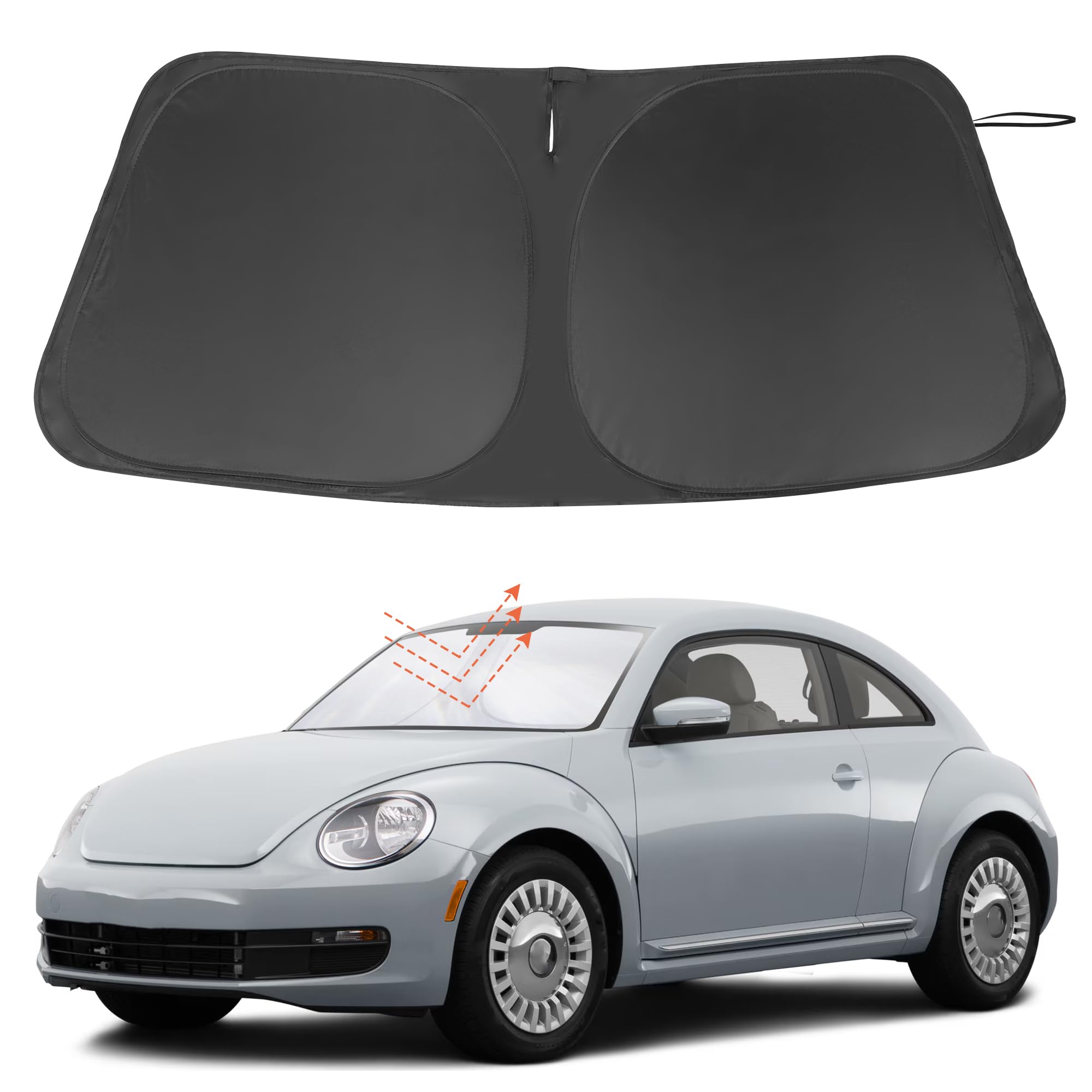Windshield Sun Shade Custom Fit For 2012-2019 Volkswagen Vw Beetle Accessories Foldable Sunshade Sun Blocker Protect Car From Su