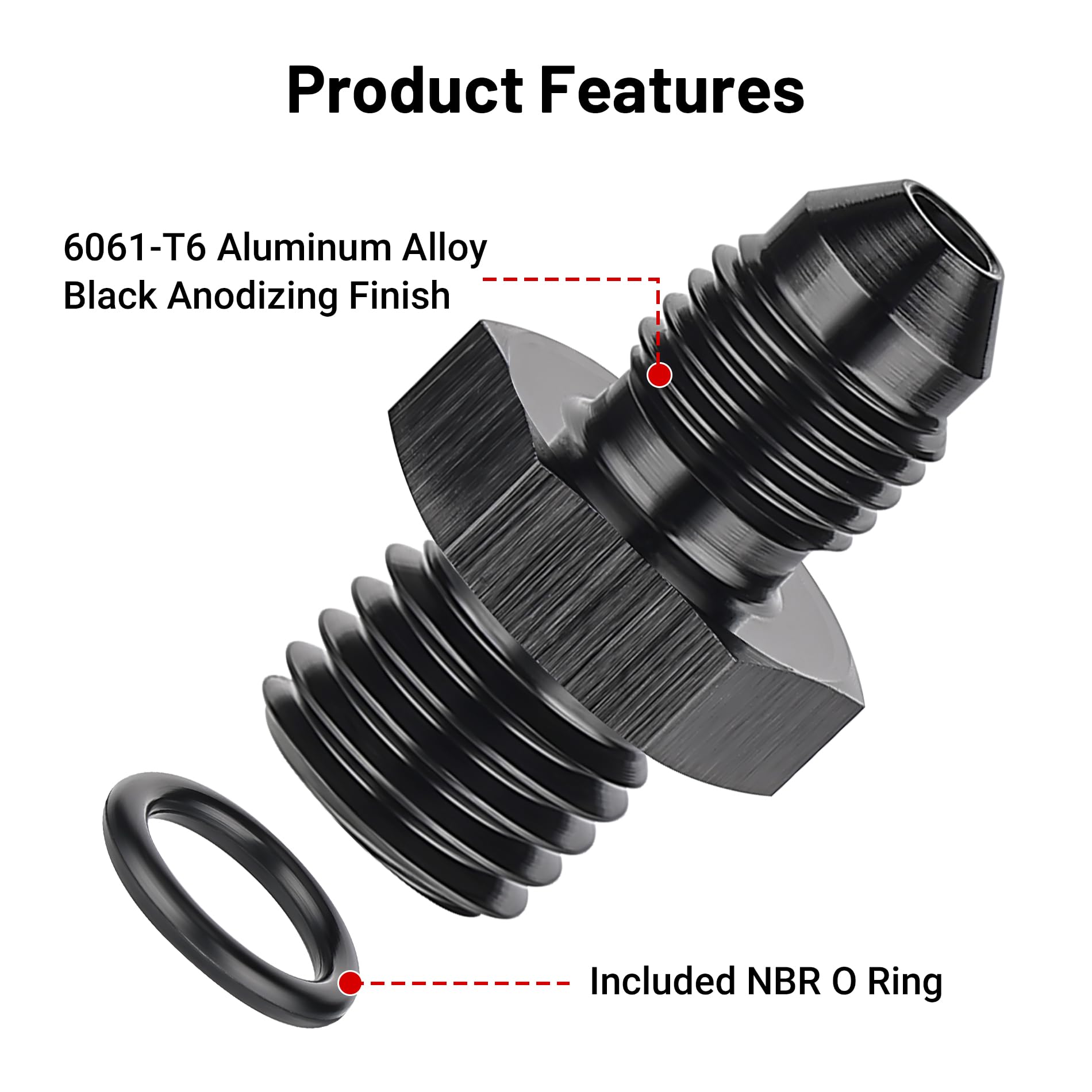 Evil Energy 3An Male Flare To M12 X 1.25Mm Male Metric Fitting Adapter Aluminium Alloy 2Pcs