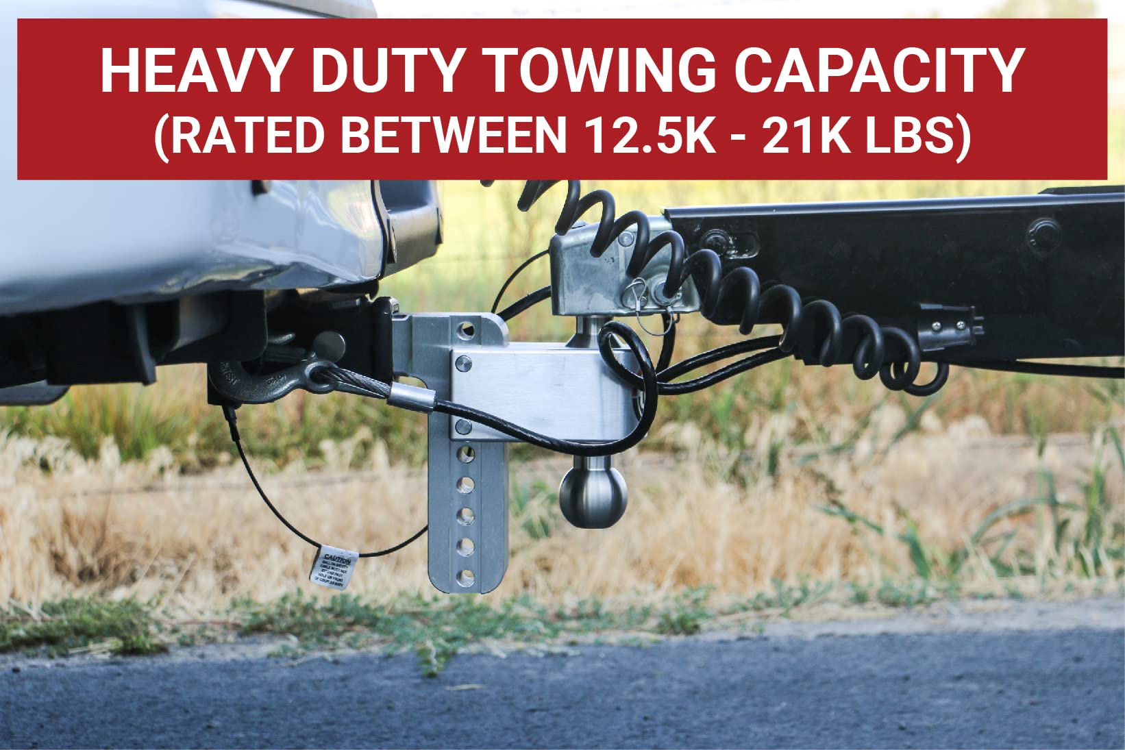 Weigh Safe Adjustable Trailer Hitch Ball Mount, 8 Adjustable Drop Hitch For 2.5 Receiver W/2 Pc Keyed Alike Lock Set, Heavy Duty Aluminum Trailer Tow Hitch W/Stainless Steel Tow Balls,18,500 Lbs Gtw