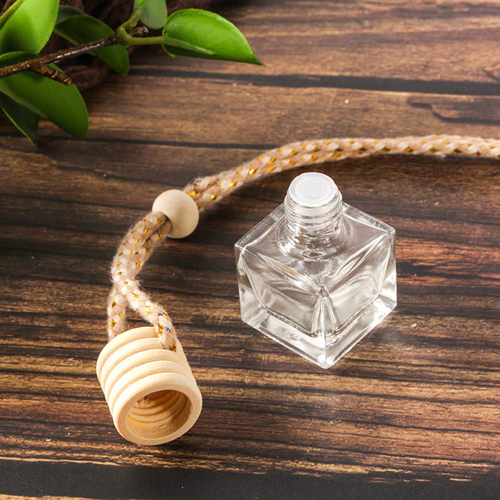 10 Packs Car Aromatherapy Diffuser Hanging Empty Glass Perfume Bottle Essential Oils Diffuser Bottles Automotive Interior Orname