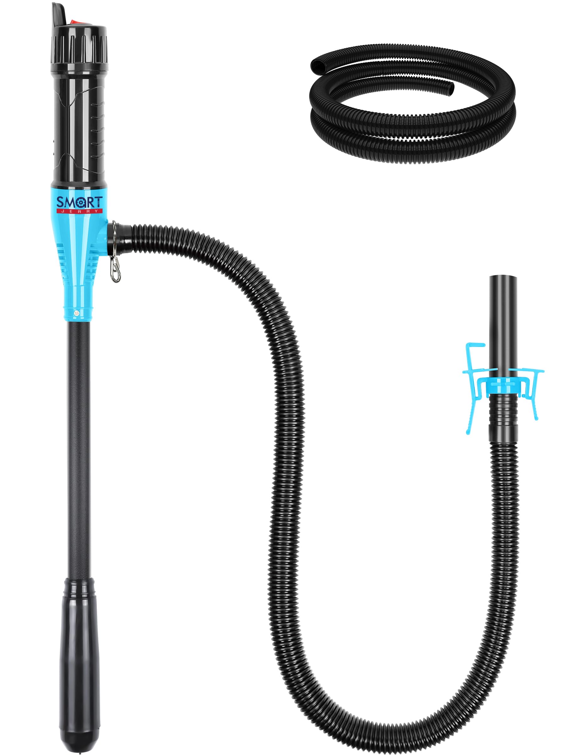 SMART JERRY - Portable Fuel Transfer Pump Battery Powered - 2.8 GPM Electric Liquid Transfer Pump for Gasoline, Water, Oil, 12V 