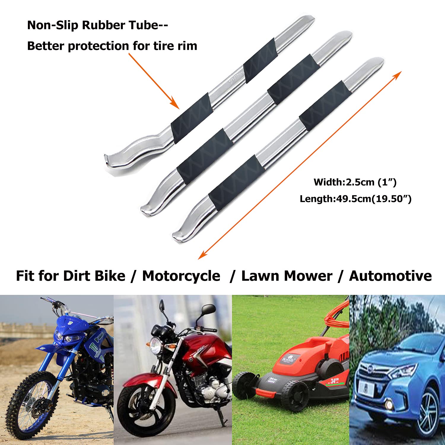 Dr.Roc 3 X 19.5 Inch Staight And Curved Tire Irons Tire Levers Tr413 Valve Stem Set Tire Tool Motorcycle Dirt Bike Lawn Mower At