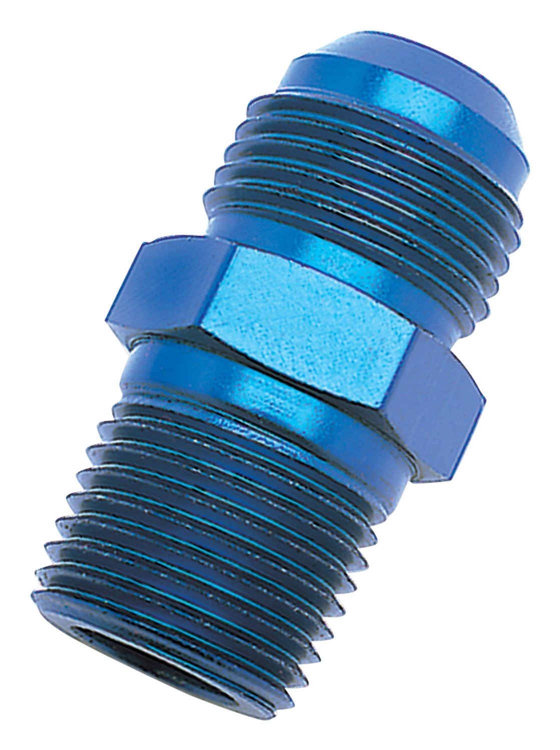 Edelbrock/Russell 660420 Blue Anodized Aluminum -4An Flare To 1/8 Npt Pipe Straight Adapter