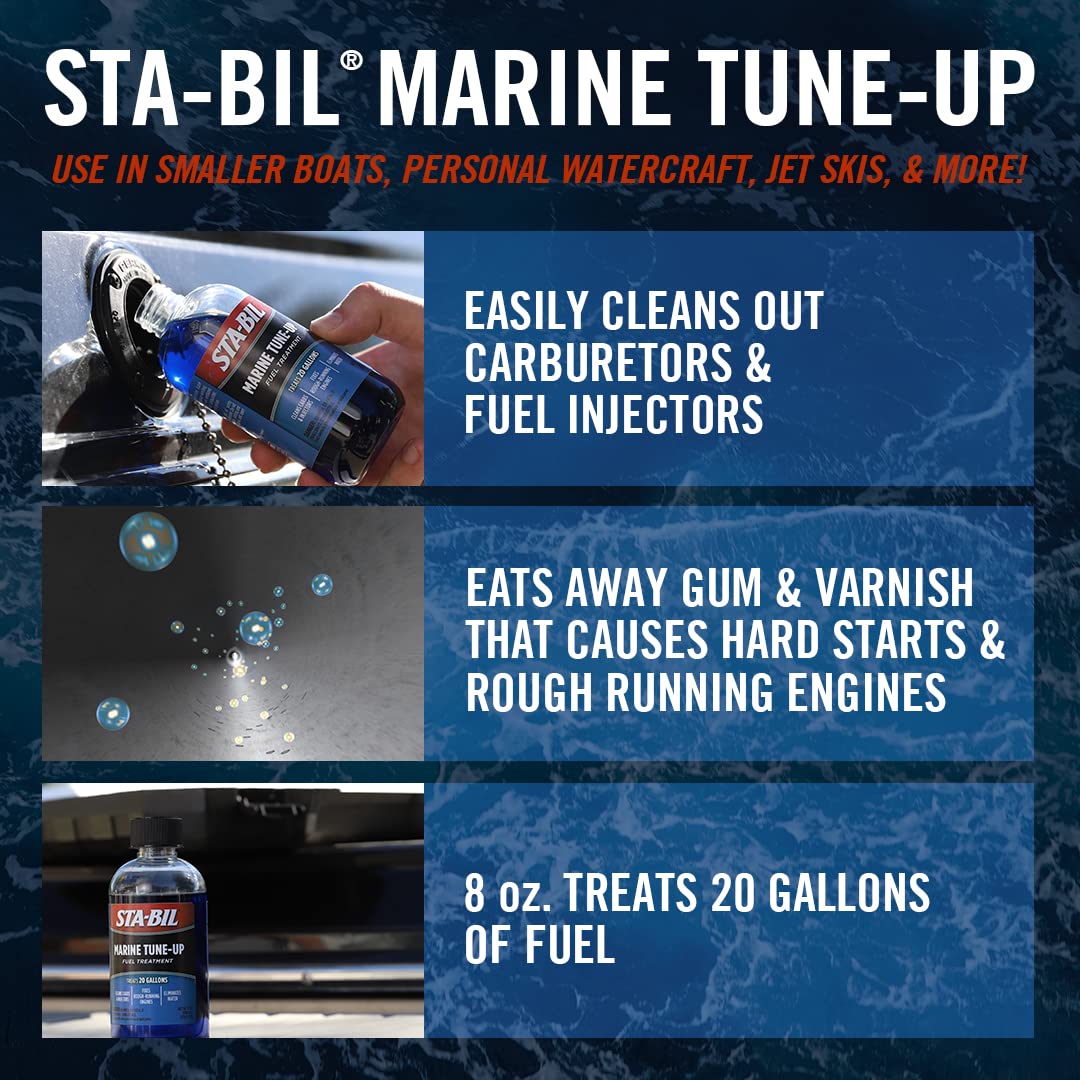 STA-BIL Marine Tune-Up Fuel Treatment - Cleans Carburetors and Injectors - Fixes Rough Running Engines - Eliminates Water - Trea