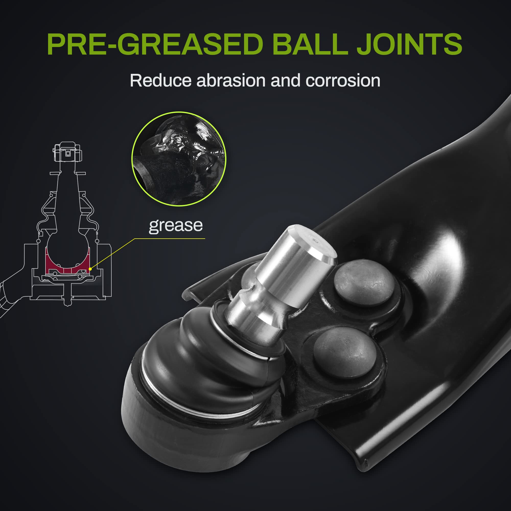 Autosaver88 Front Supension Kit Compatible With 2005-2010 Chevrolet Cobalt, 2006-2011 Chevrolet Hhr, 2007-2008 Pontiac G5, 2005-2006 Pontiac Pursuit -W/Control Arm, Sway Bar Link, Tie Rod Assembly