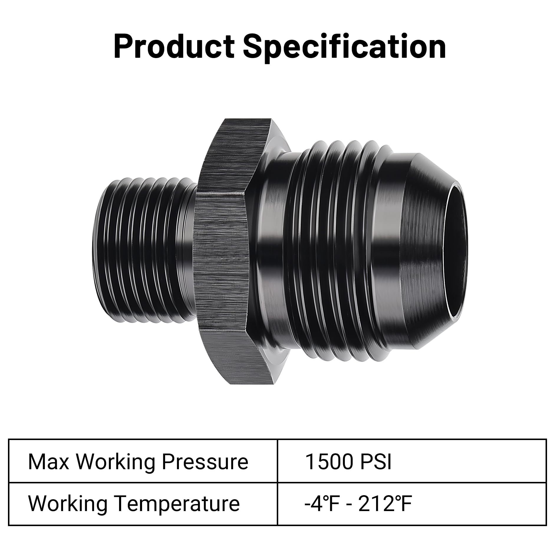 Evil Energy 12An Male Flare To M18 X 1.5Mm Male Metric Fitting Adapter Aluminium Alloy 2Pcs