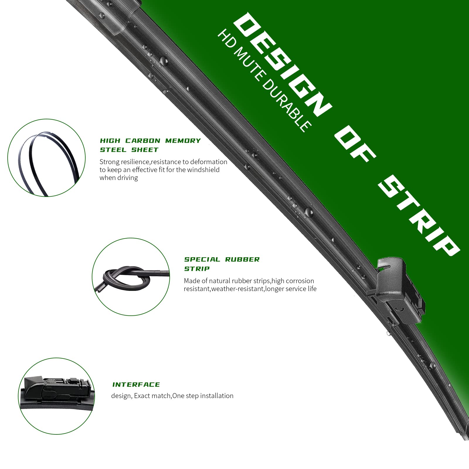 3 Factory Wiper Blade Replacement For Subaru Impreza 2017 2018 2019 2020 2021 Crosstrek 2018 2019 2020 2021 Original Equipment W