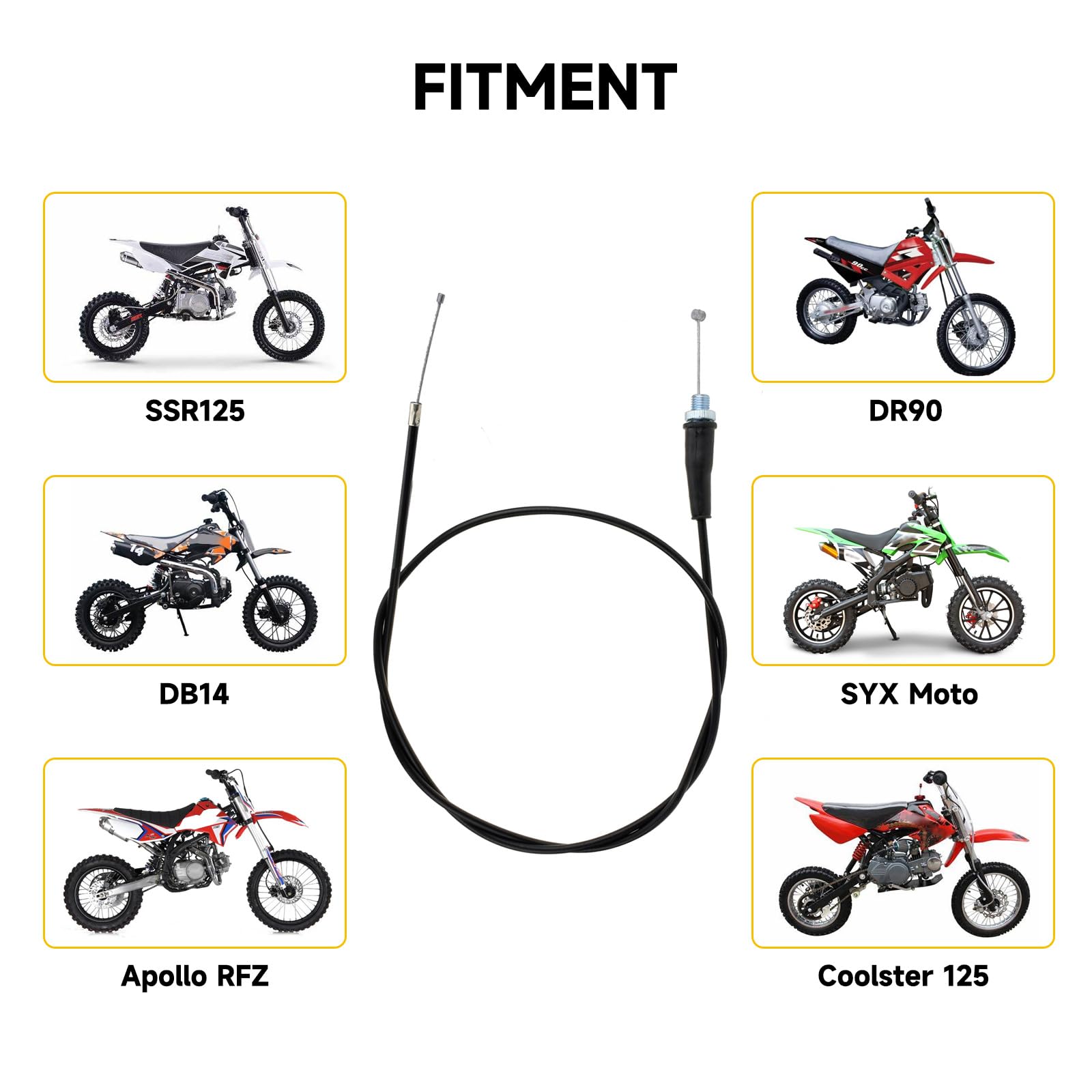 Hiaors 35.43'' Throttle Cable For 50Cc 70Cc 90Cc 110Cc 125Cc Ssr Tao Tao Db14 Db17 Db20 Db24 Coolster Madmax Qg-210 Baja Dirt Ru