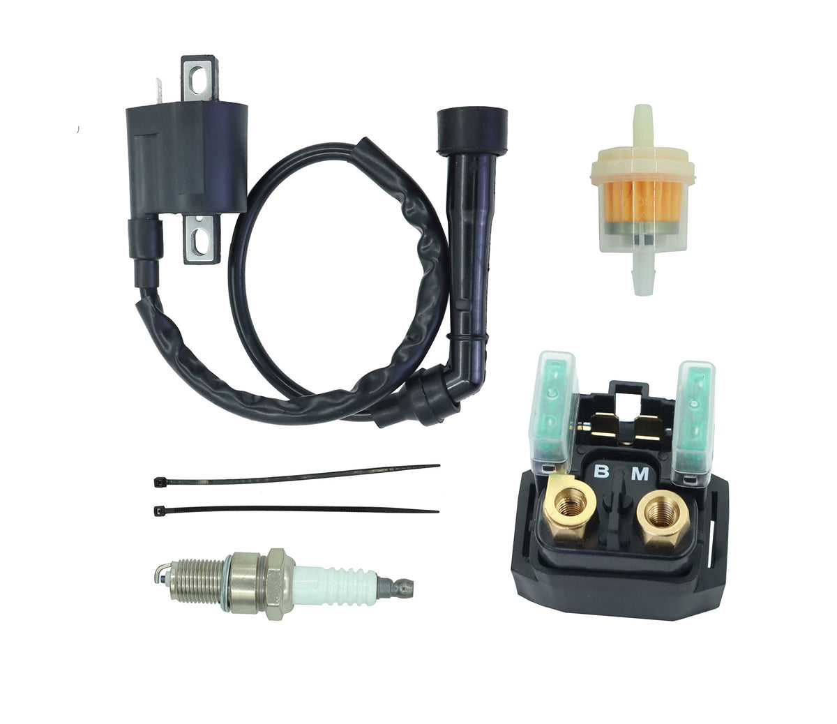 Ignition Coil For Yamaha Yxr660 Rhino 660 Grizzly Raptor 660R Big Bear 400,For Kawasaki Kfx 400,For Suzuki Drz400S Drz400E Drz400Sm Vinson 500 Atv With Starter Solenoid Relay