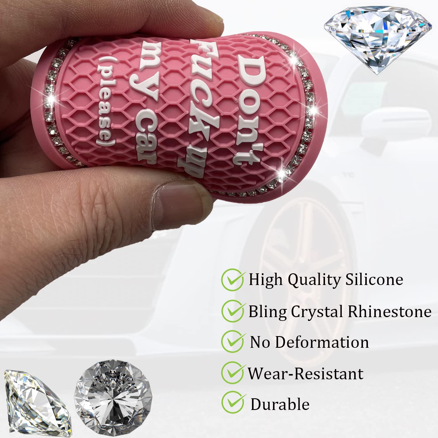 Smeyta Car Cup Coaster 2 Pack,Bling Car Accessories Interior,Universal Car Cup Holder,Car Cup Holder Insert Coasters For Car/Suv