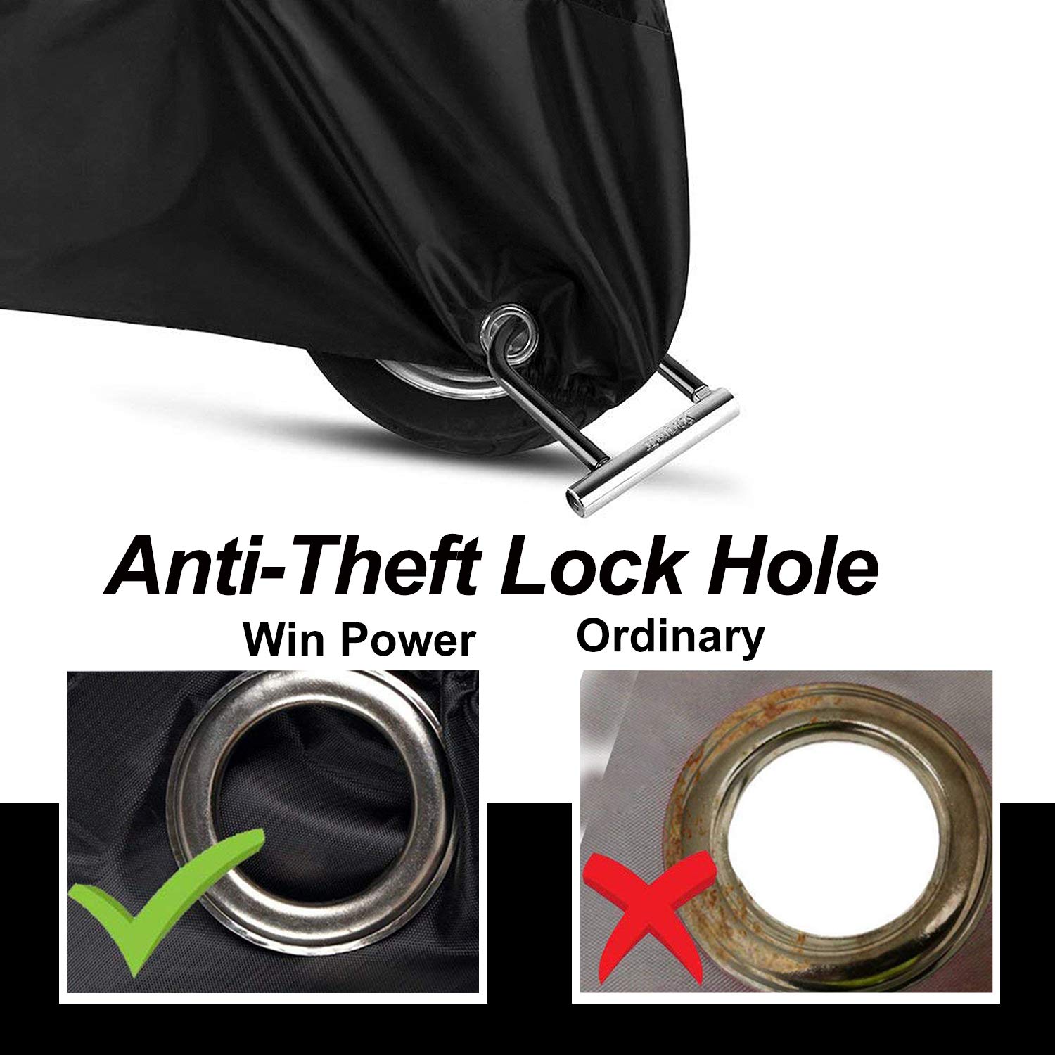 Winpower Outdoor Waterproof Motorcycle Cover All Weather Protection Winter Snow Universal Motorbike Bike Vehicle Cover, 94.5 X 4