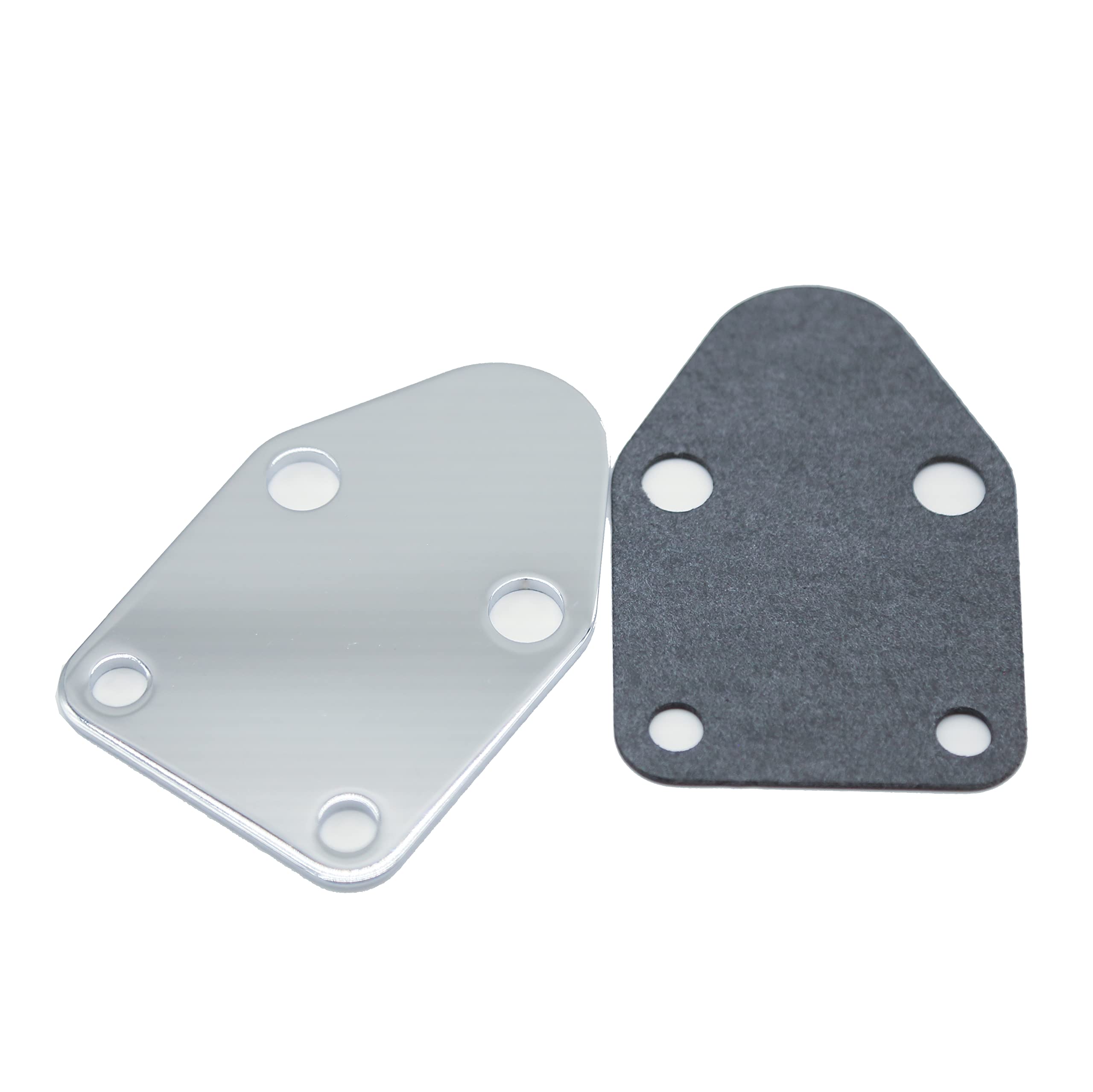 Mitasq Kauklibna Fuel Pump Plate, Chrome Fuel Pump Block Off Plate With Gasket For Sbc 283 327 305 350 383 400 Sb Engine