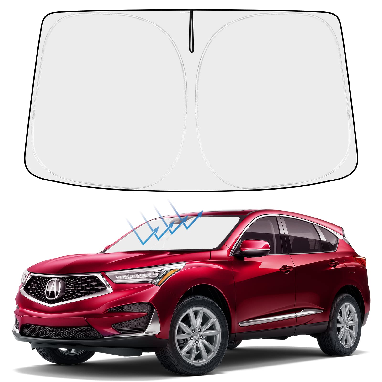 Proadsy 2025 Upgrade Front Windshield Sun Shade Foldable Sunshade Protector Custom Fit 2019-2024 2025 Acura Rdx Suv, Tech, A-Spec, Advance Suv Accessories