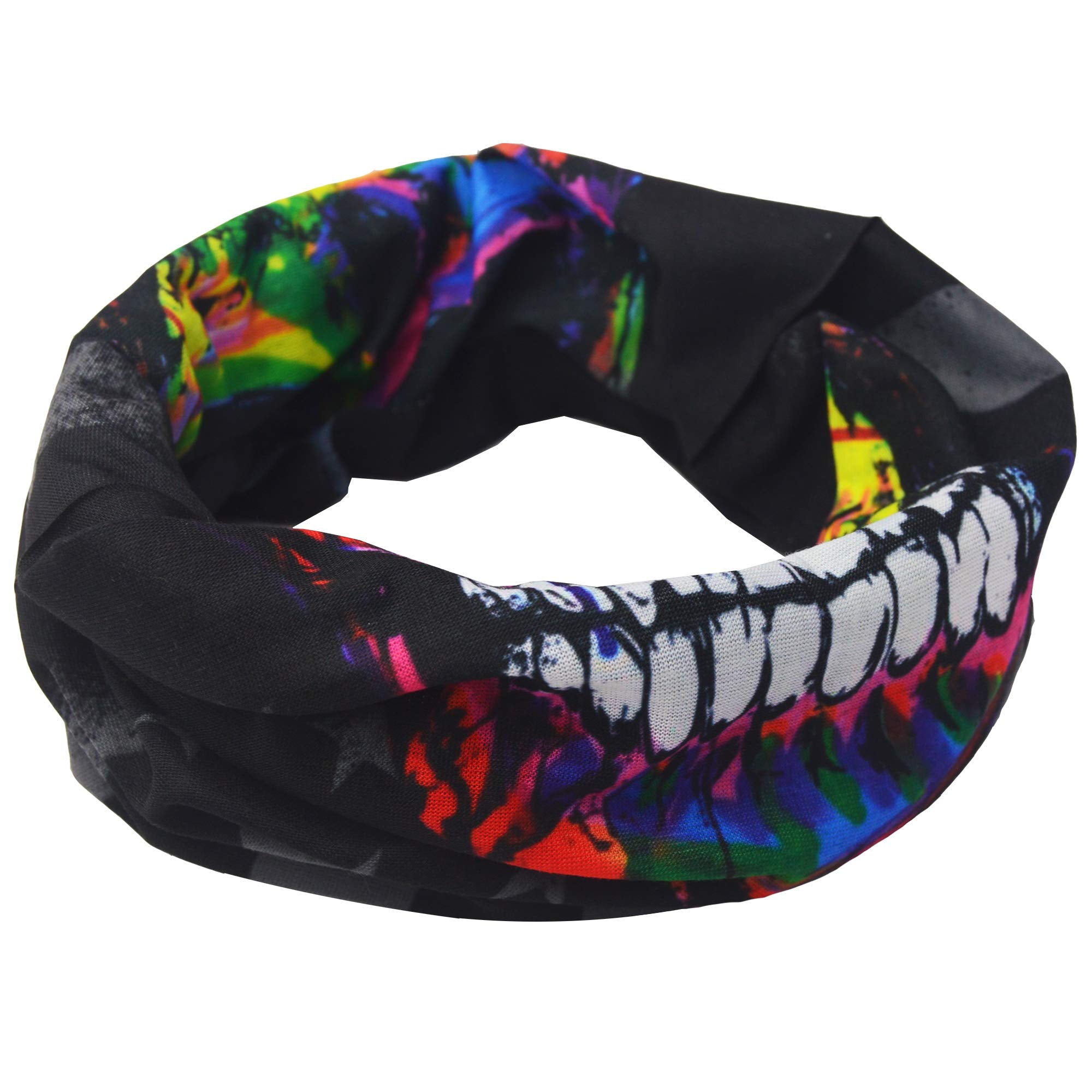 Obacle Skull Face Mask Half Sun Dust Wind Protection, 3D Tube Mask Seamless Durable Face Mask Bandana Skeleton Face Mask Motorcy